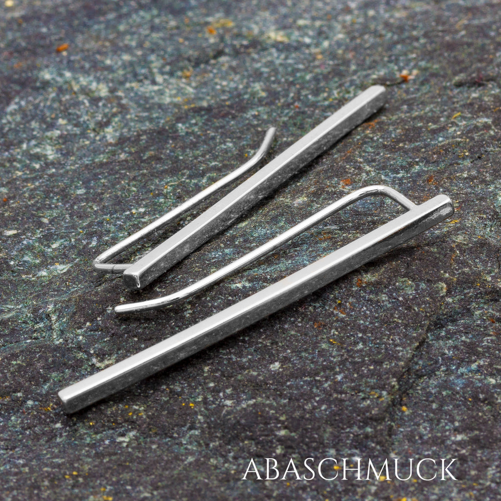 Minimalistische Ohrhänger aus 925 Sterling Silber – elegante, handgefertigte Ohrringe 3,5 cm lang