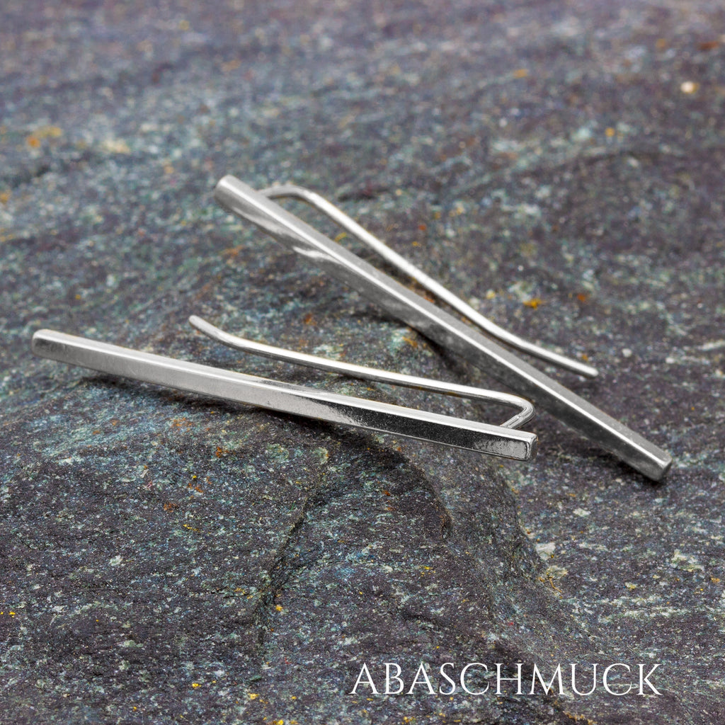 Minimalistische Ohrhänger aus 925 Sterling Silber – elegante, handgefertigte Ohrringe 3,5 cm lang