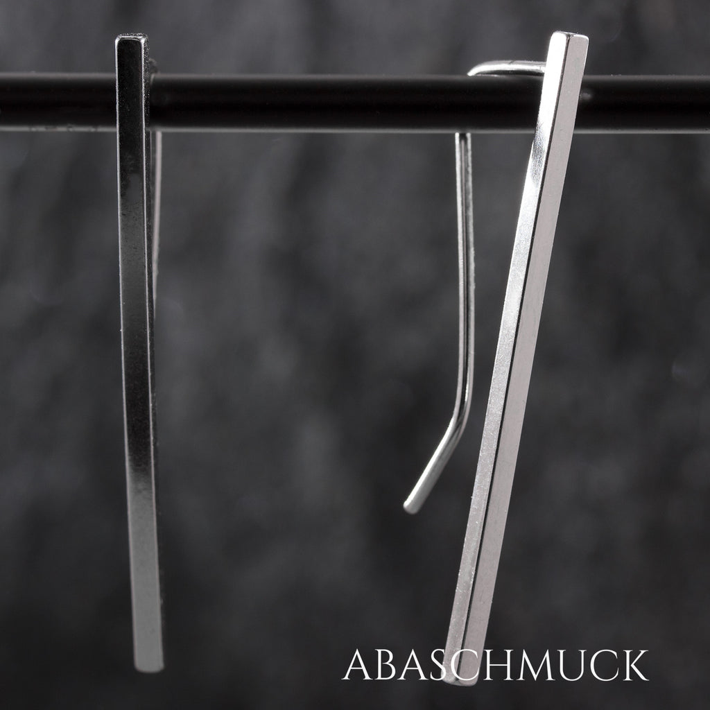 Minimalistische Ohrhänger aus 925 Sterling Silber – elegante, handgefertigte Ohrringe 3,5 cm lang