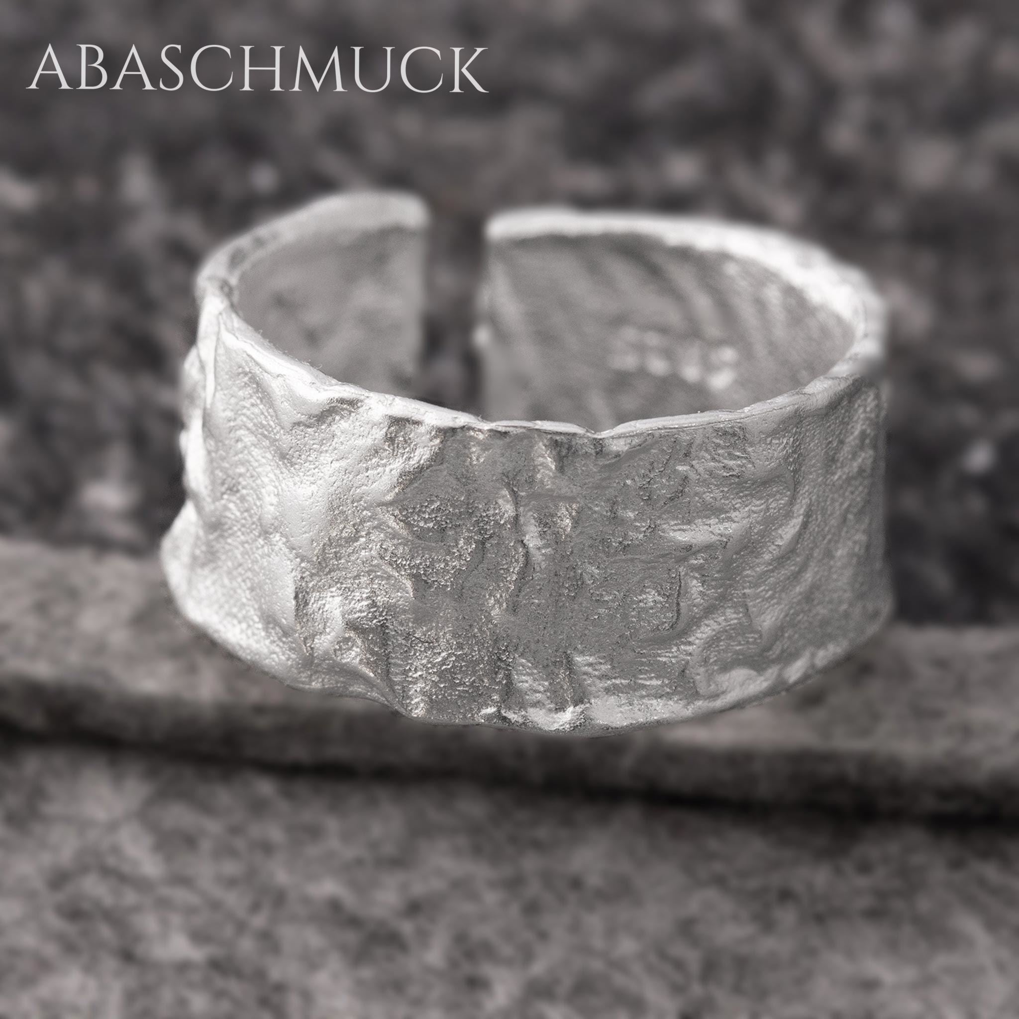 Verstellbarer Ring Bandring offen Silberring – strukturierter Designring in modernem Stil