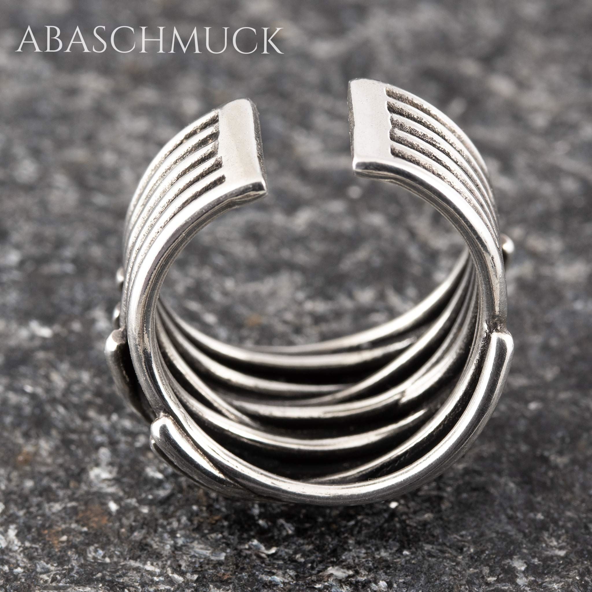 Verstellbarer Ring Bandring offen Silberring – moderner Statement-Schmuck für Frauen