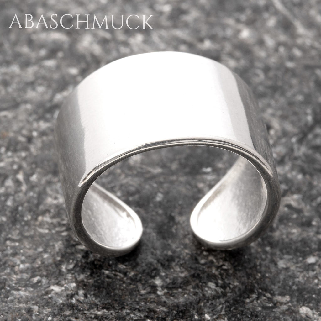 Verstellbarer Ring Bandring offen Silberring – minimalistischer Unisex-Schmuck