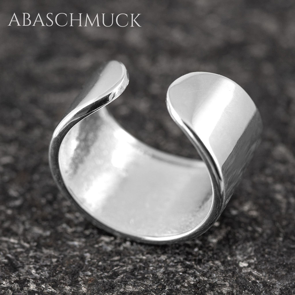 Verstellbarer Ring Bandring offen Silberring – minimalistischer Unisex-Schmuck
