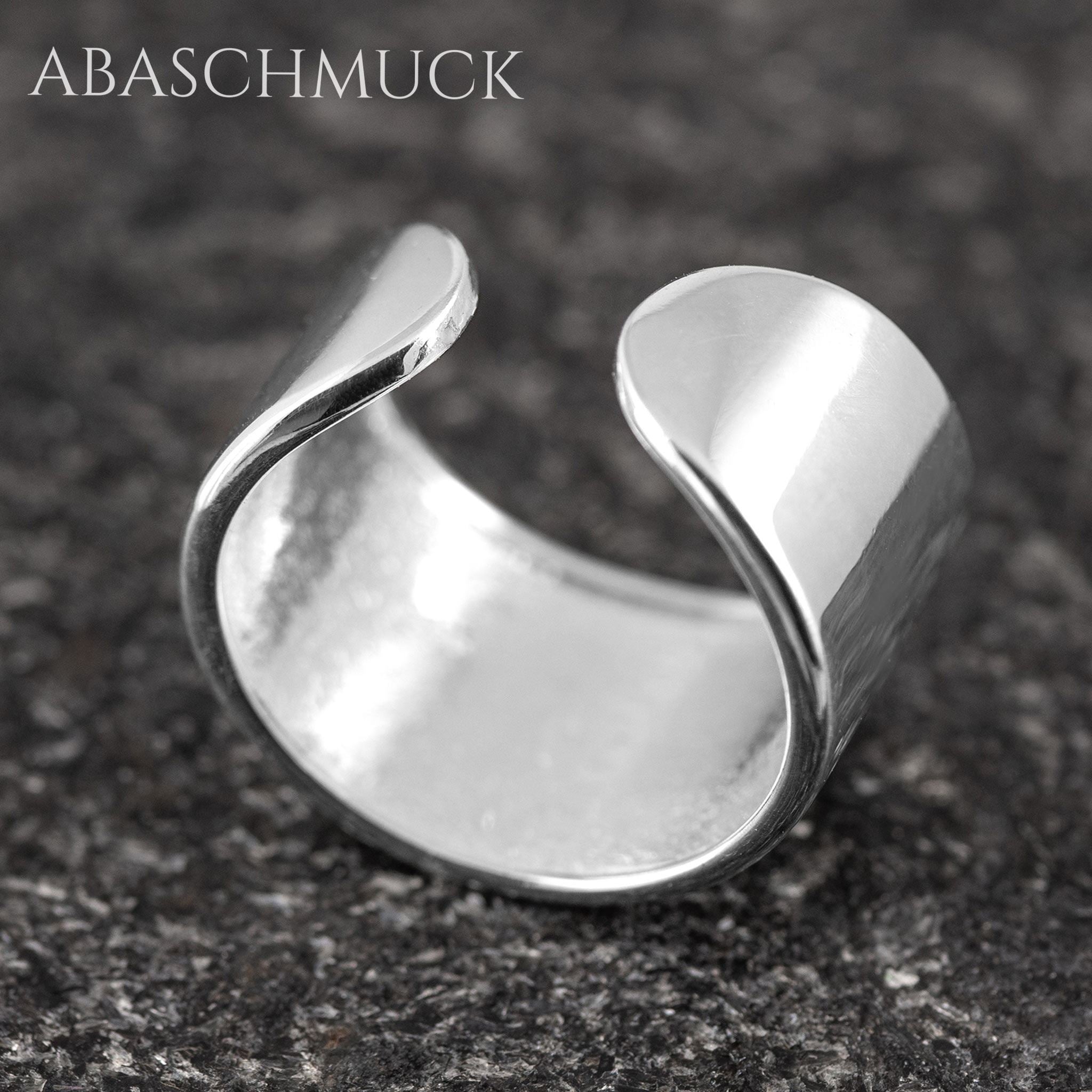 Verstellbarer Ring Bandring offen Silberring – minimalistischer Unisex-Schmuck