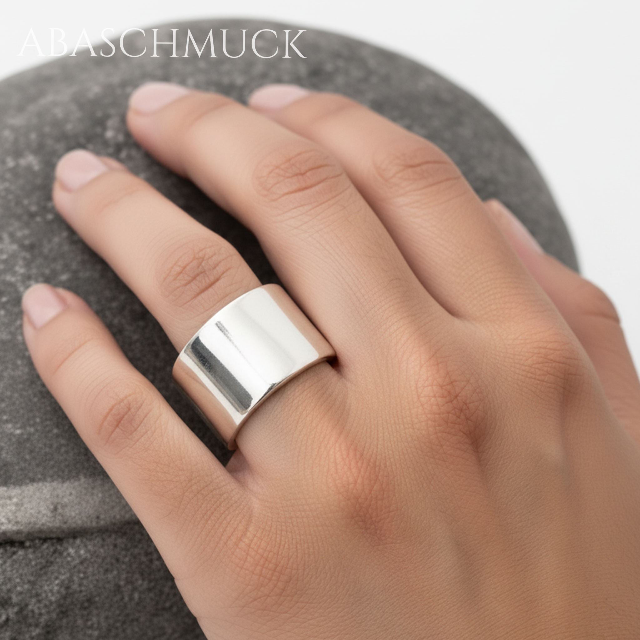 Verstellbarer Ring Bandring offen Silberring – minimalistischer Unisex-Schmuck