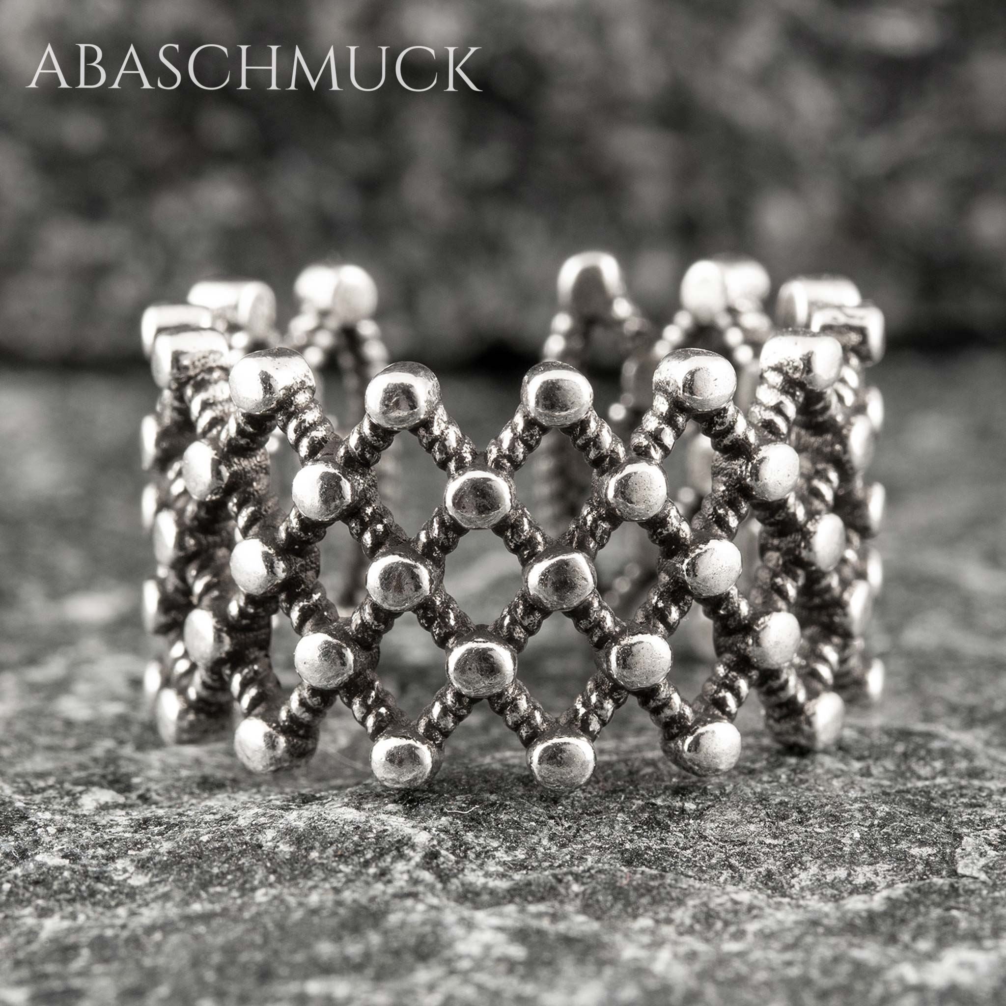 Verstellbarer Ring Bandring offen Silberring – filigraner Designring in Netzoptik