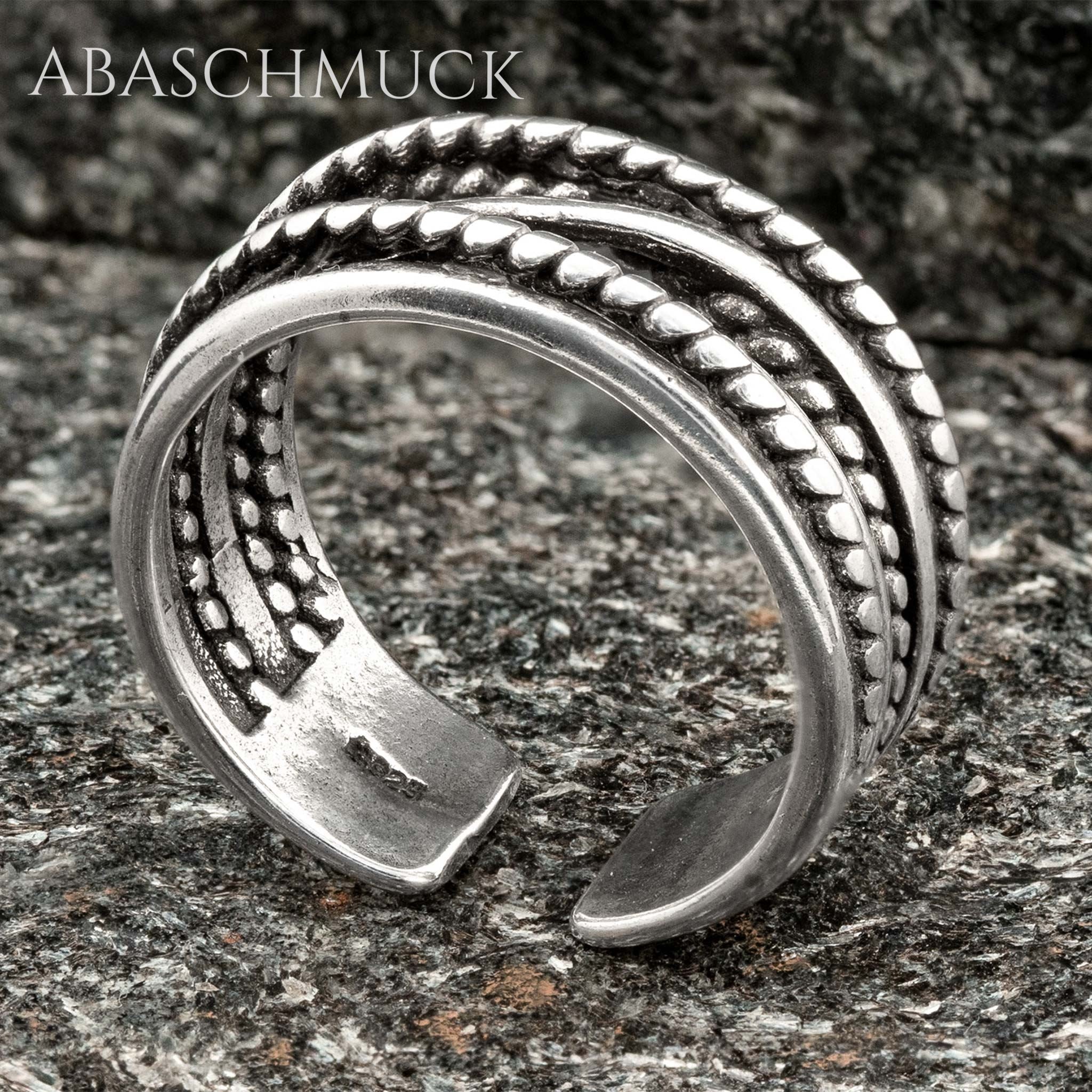 Verstellbarer Ring Bandring offen Silberring – strukturierter Designring  ein stilvoller Statement-Ring