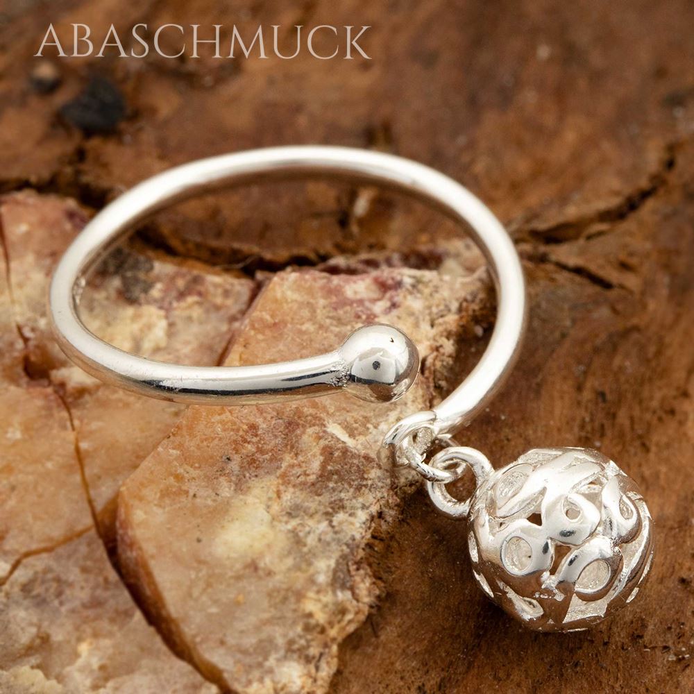 Minimalistischer Silberring 925 mit Kugelmotiv