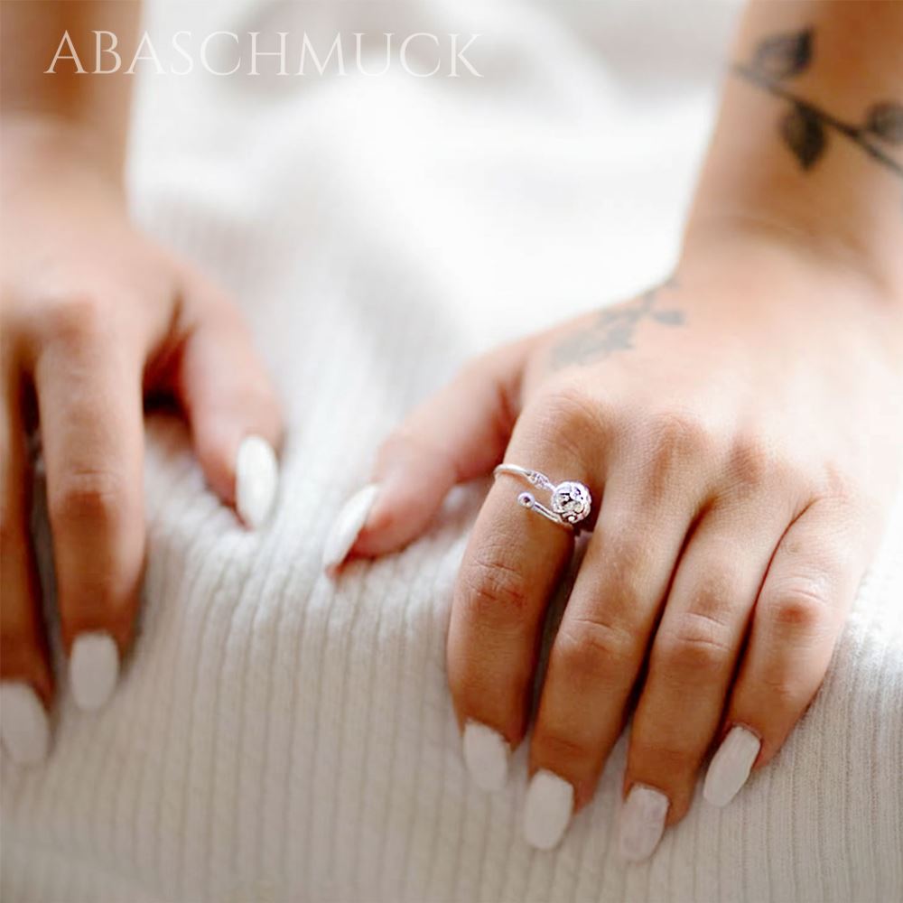 Silberring 925 Bandring offen elegant getragen