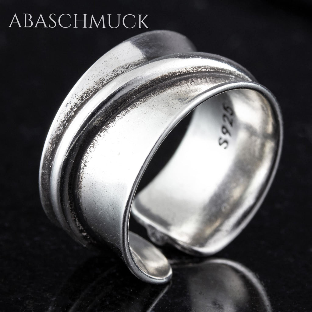 Verstellbarer Ring Bandring offen Silberring – moderner Statementring in elegantem Design