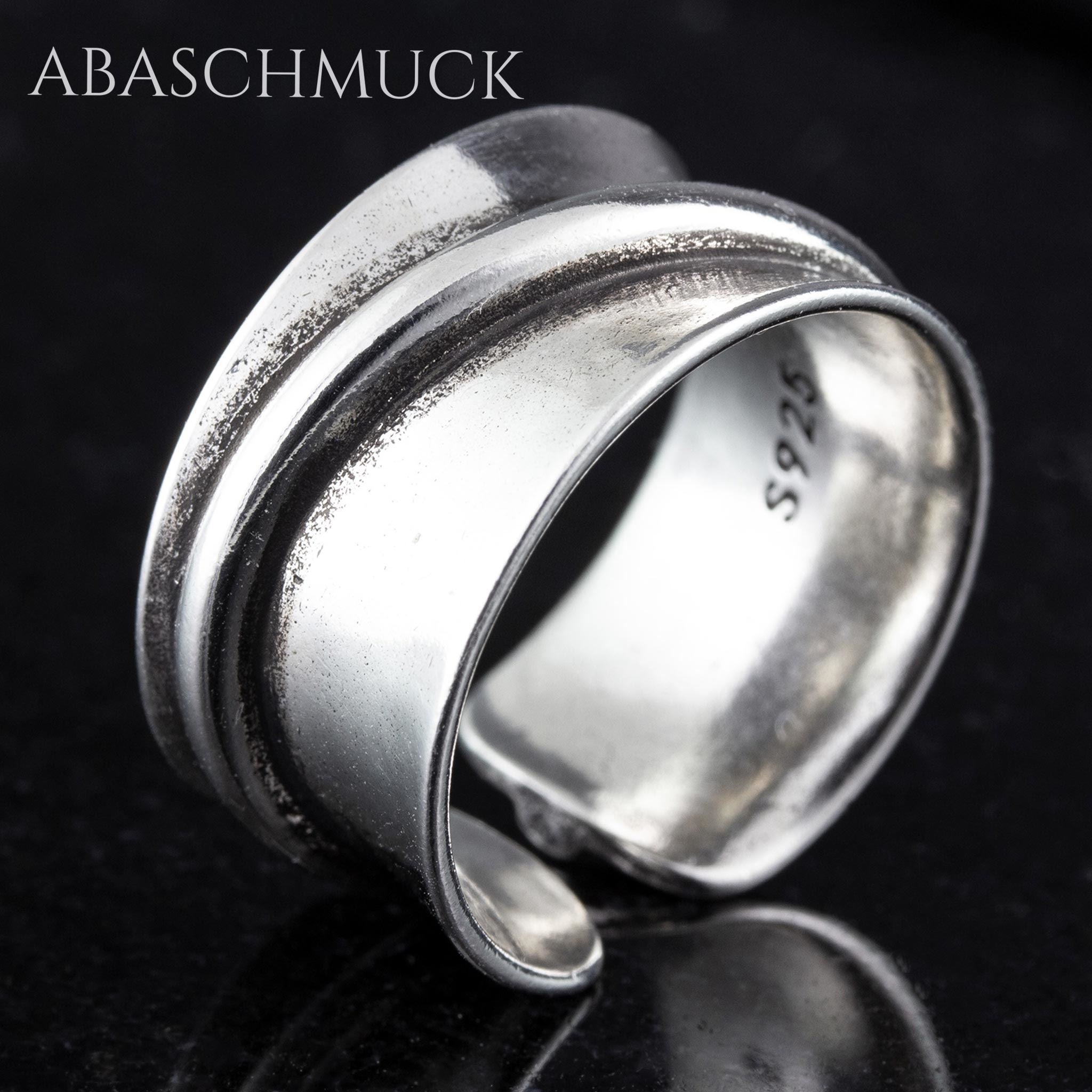 Verstellbarer Ring Bandring offen Silberring – moderner Statementring in elegantem Design