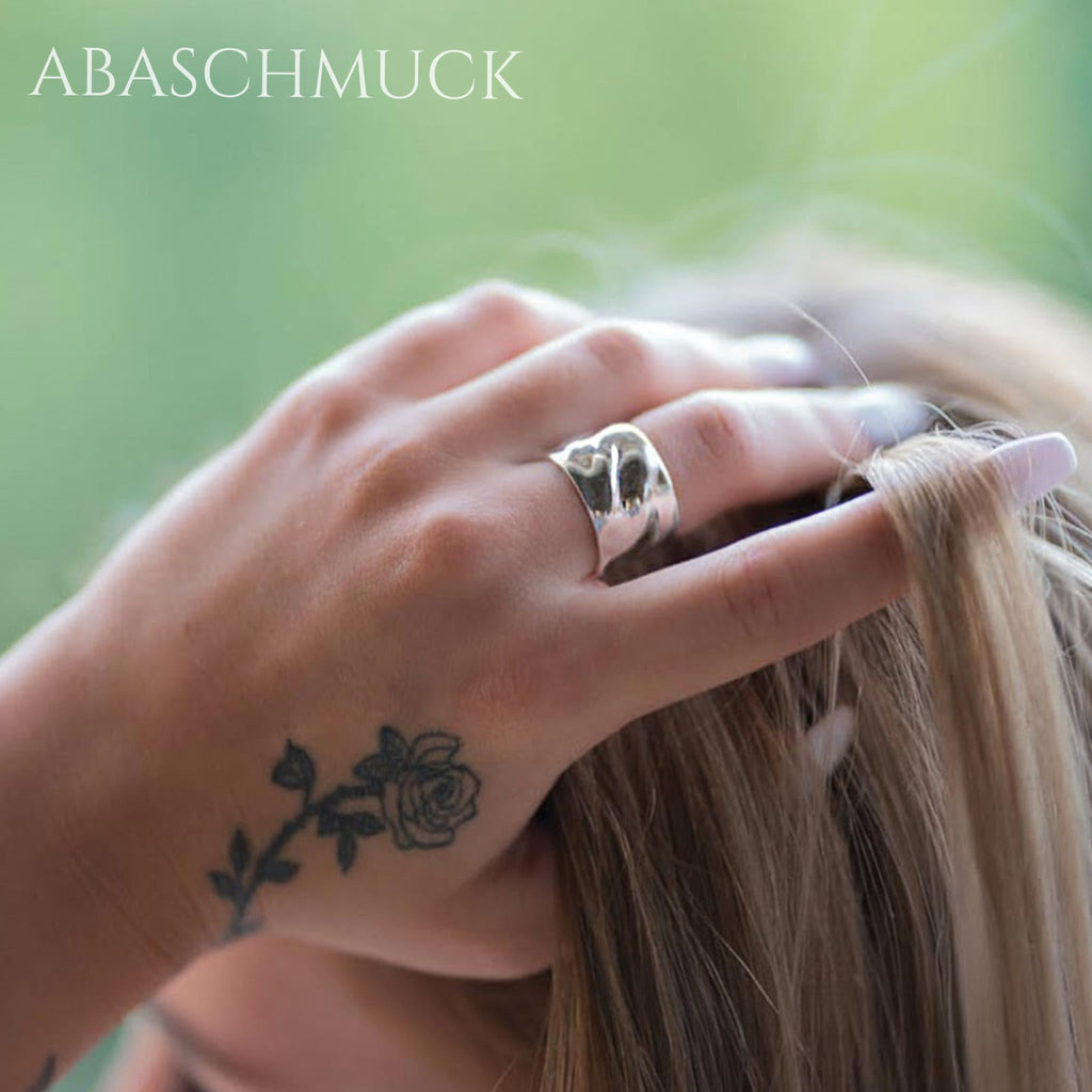 Verstellbarer Ring Bandring offen Silberring – eleganter Designring mit glänzender Oberfläche