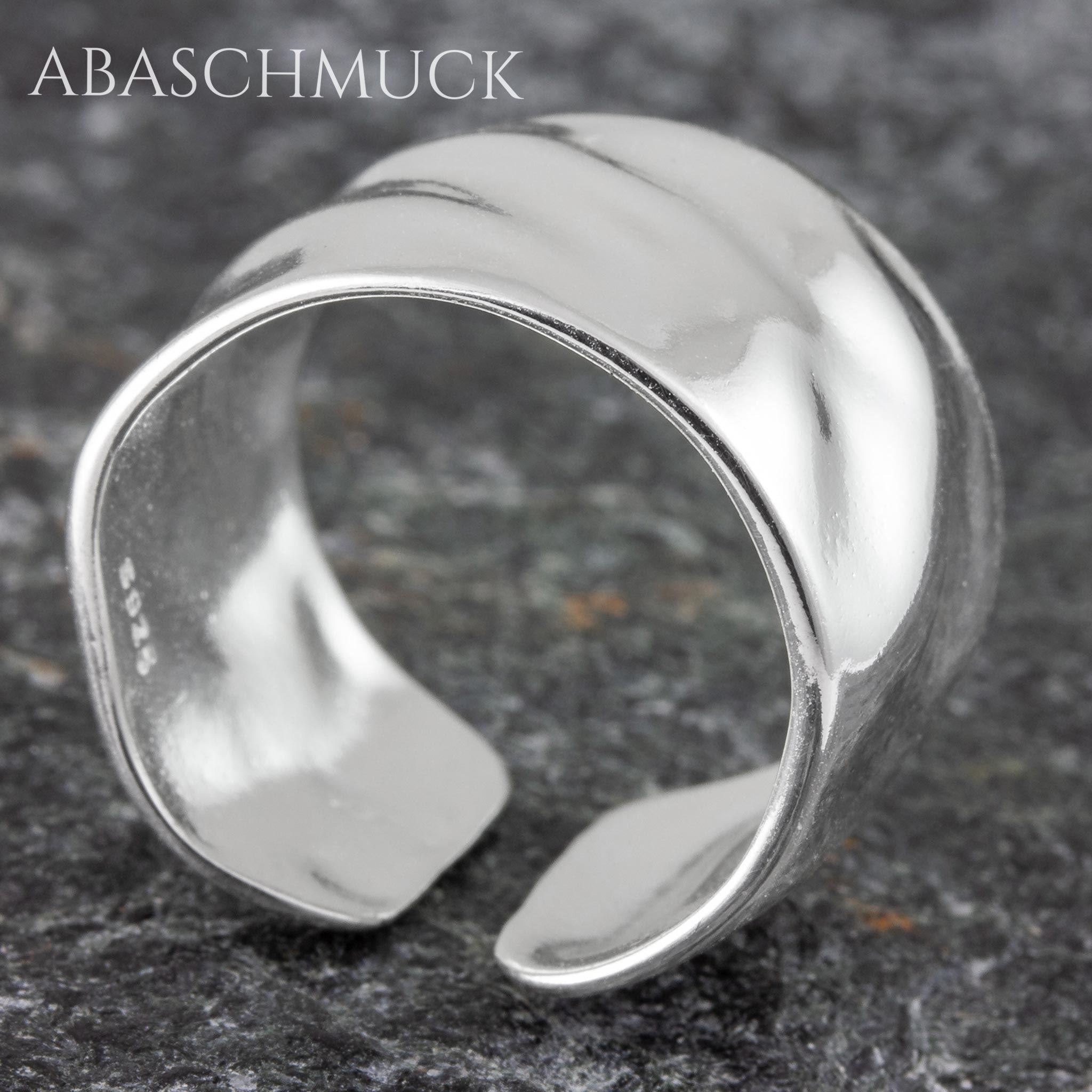 Verstellbarer Ring Bandring offen Silberring – eleganter Designring mit glänzender Oberfläche