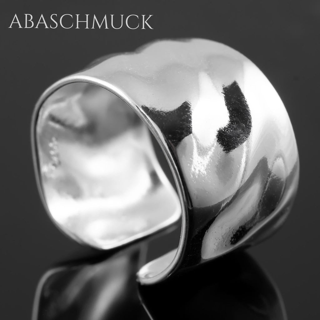 Verstellbarer Ring Bandring offen Silberring – eleganter Designring mit glänzender Oberfläche