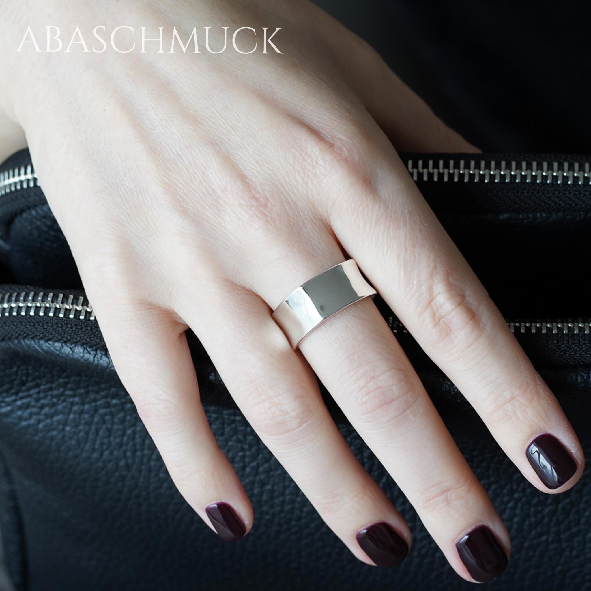 Verstellbarer Ring Bandring offen Silberring – moderner, eckiger Designring aus 925er Silber