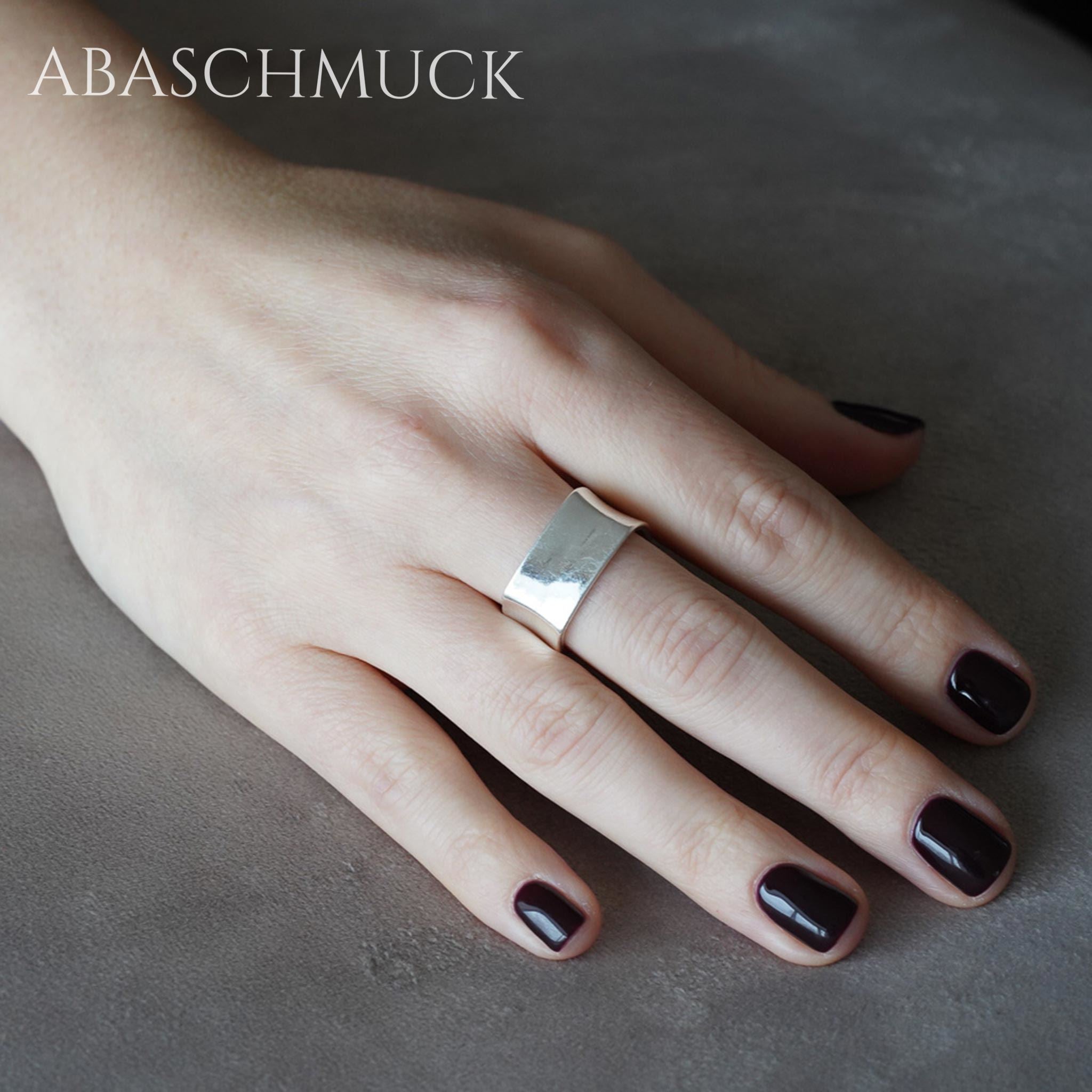 Verstellbarer Ring Bandring offen Silberring – moderner, eckiger Designring aus 925er Silber