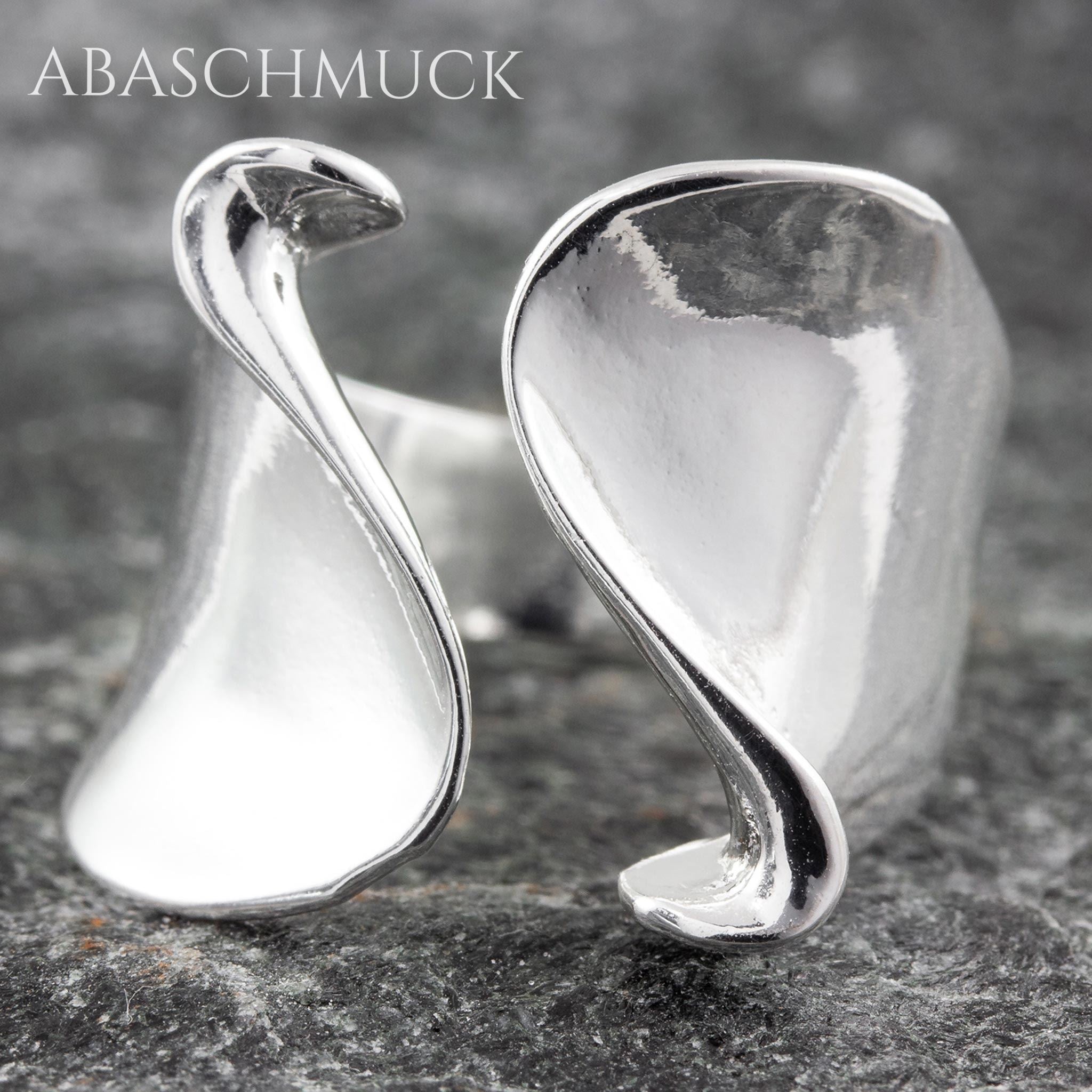 Verstellbarer Ring Bandring offen Silberring – eleganter Designring mit fließender Form