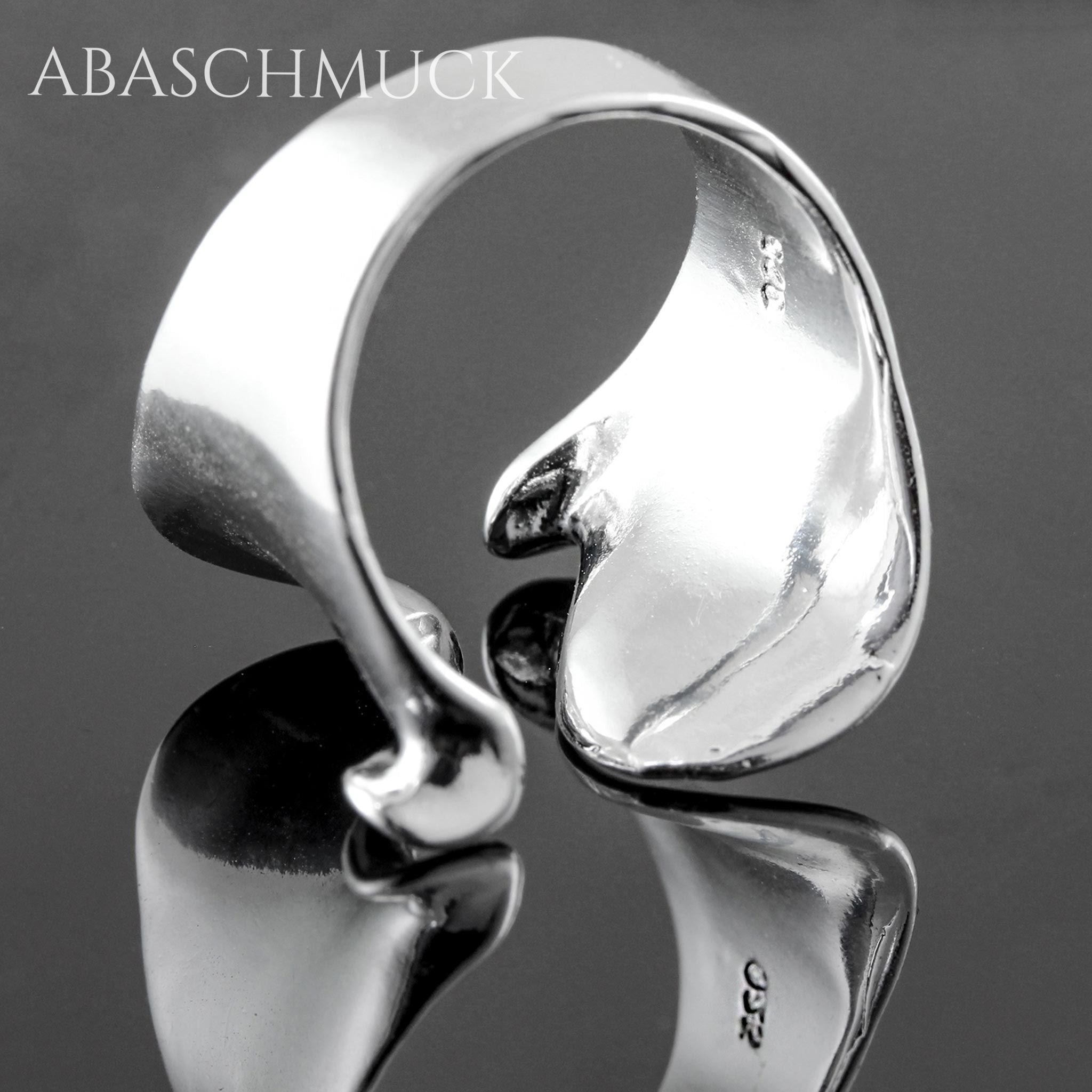 Verstellbarer Ring Bandring offen Silberring – eleganter Designring mit fließender Form