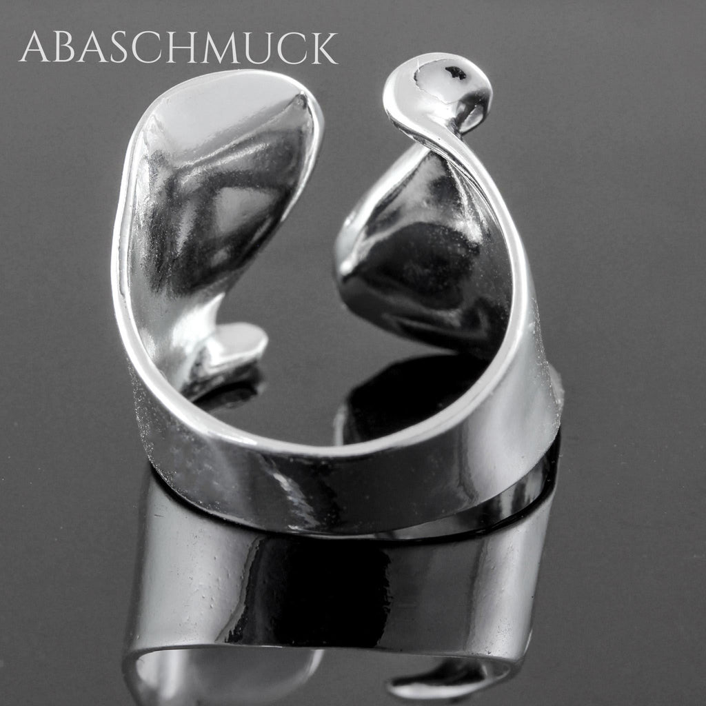 Verstellbarer Ring Bandring offen Silberring – eleganter Designring mit fließender Form