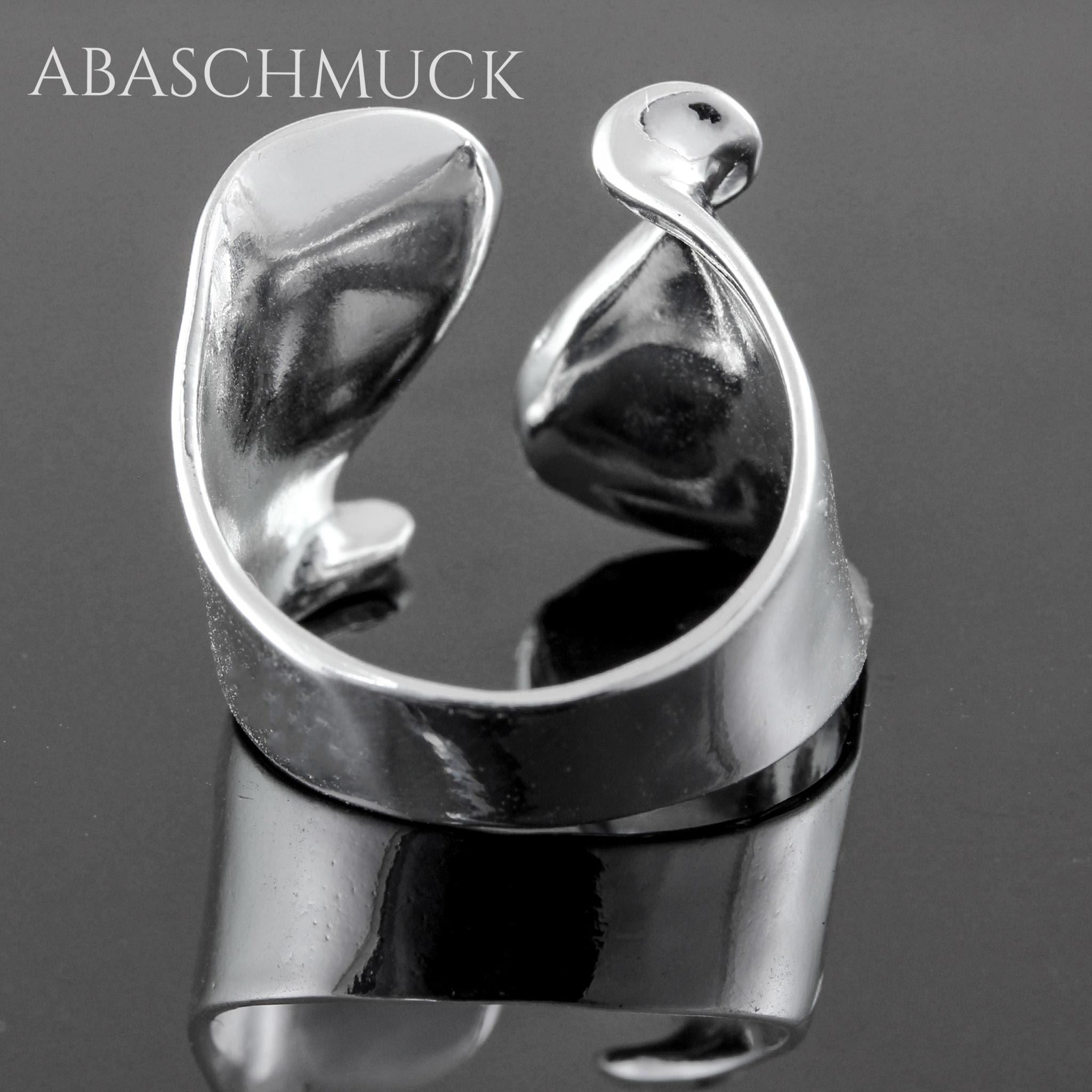 Verstellbarer Ring Bandring offen Silberring – eleganter Designring mit fließender Form