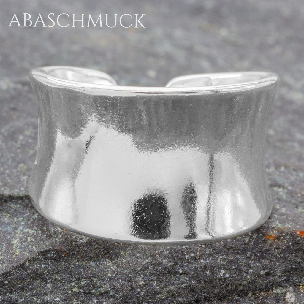 Verstellbarer Ring Bandring offen Silberring – eleganter breiter Damenring aus 925er Silber