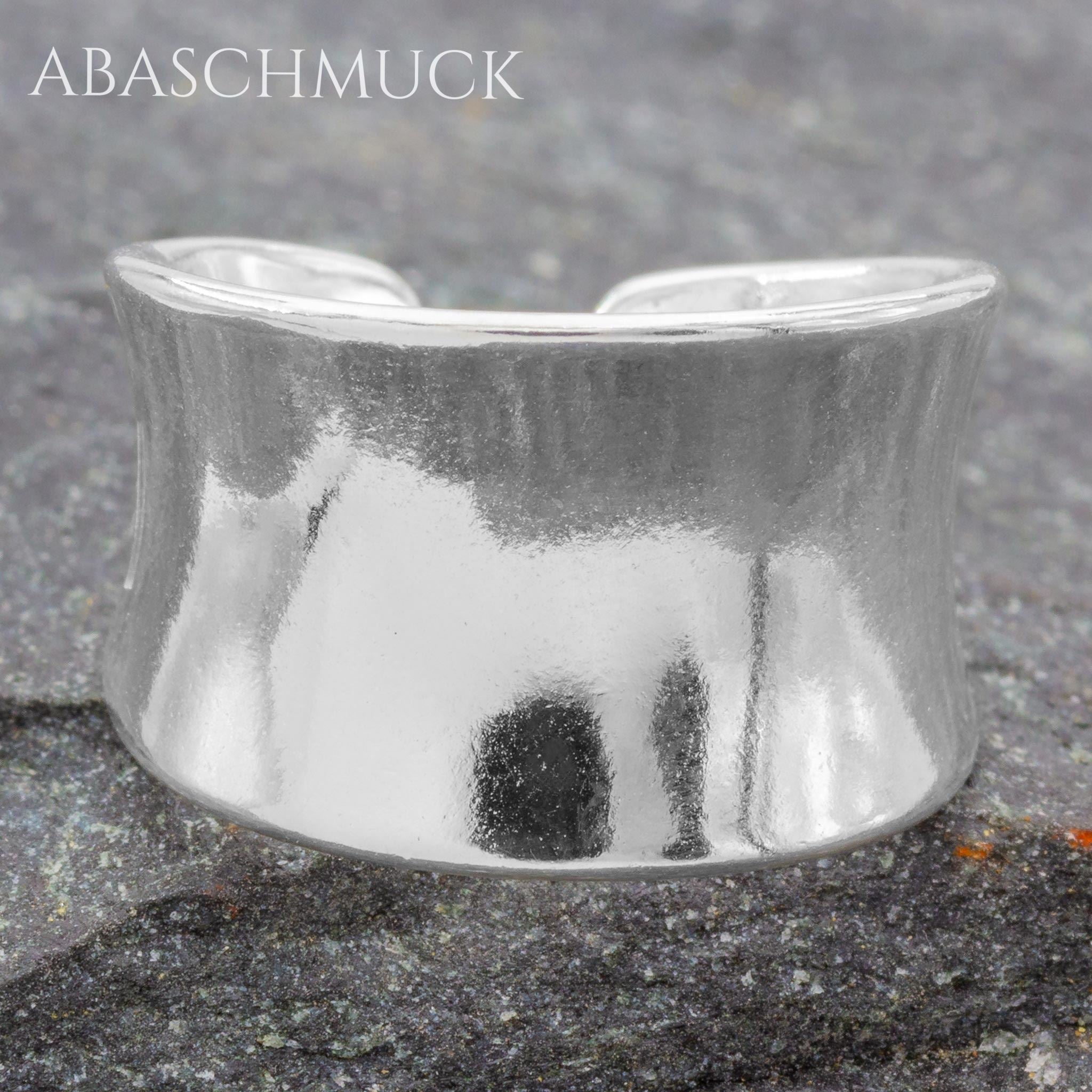 Verstellbarer Ring Bandring offen Silberring – eleganter breiter Damenring aus 925er Silber