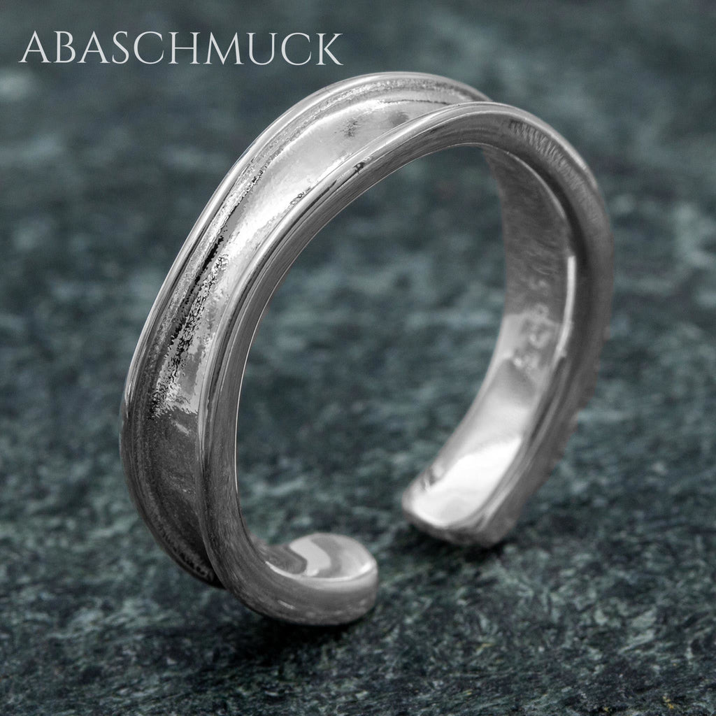 Verstellbarer Ring, Bandring, offen Silberring aus 925er Sterling Silber