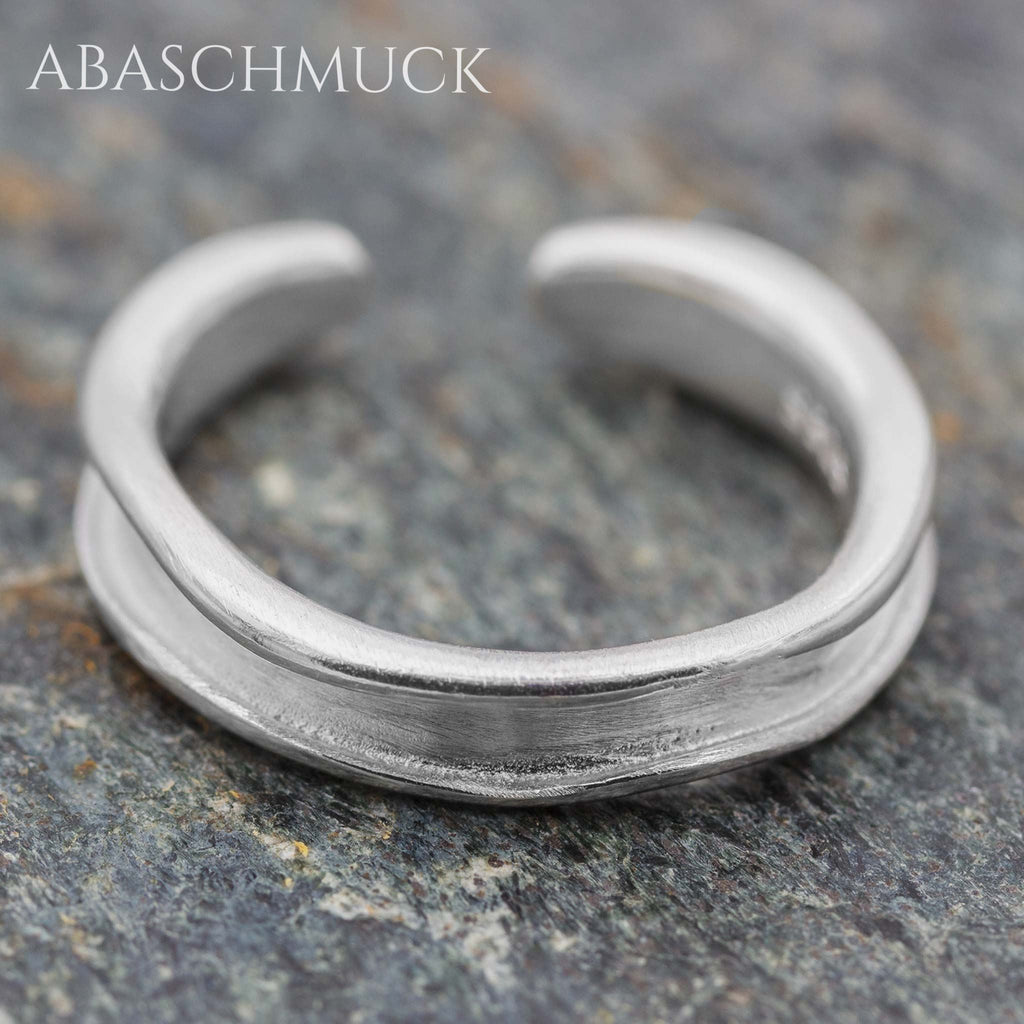 Verstellbarer Ring, Bandring, offen Silberring aus 925er Sterling Silber