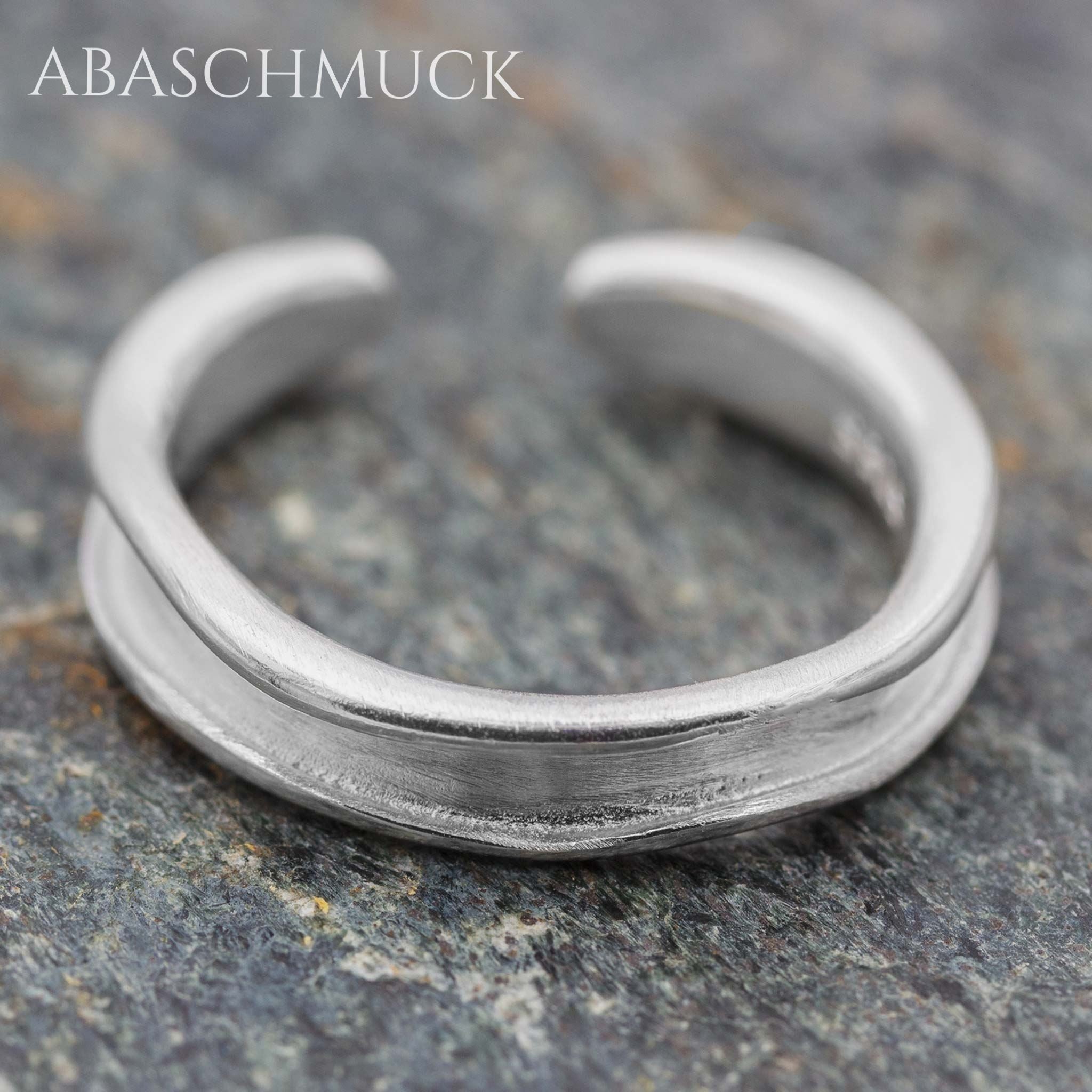 Verstellbarer Ring, Bandring, offen Silberring aus 925er Sterling Silber