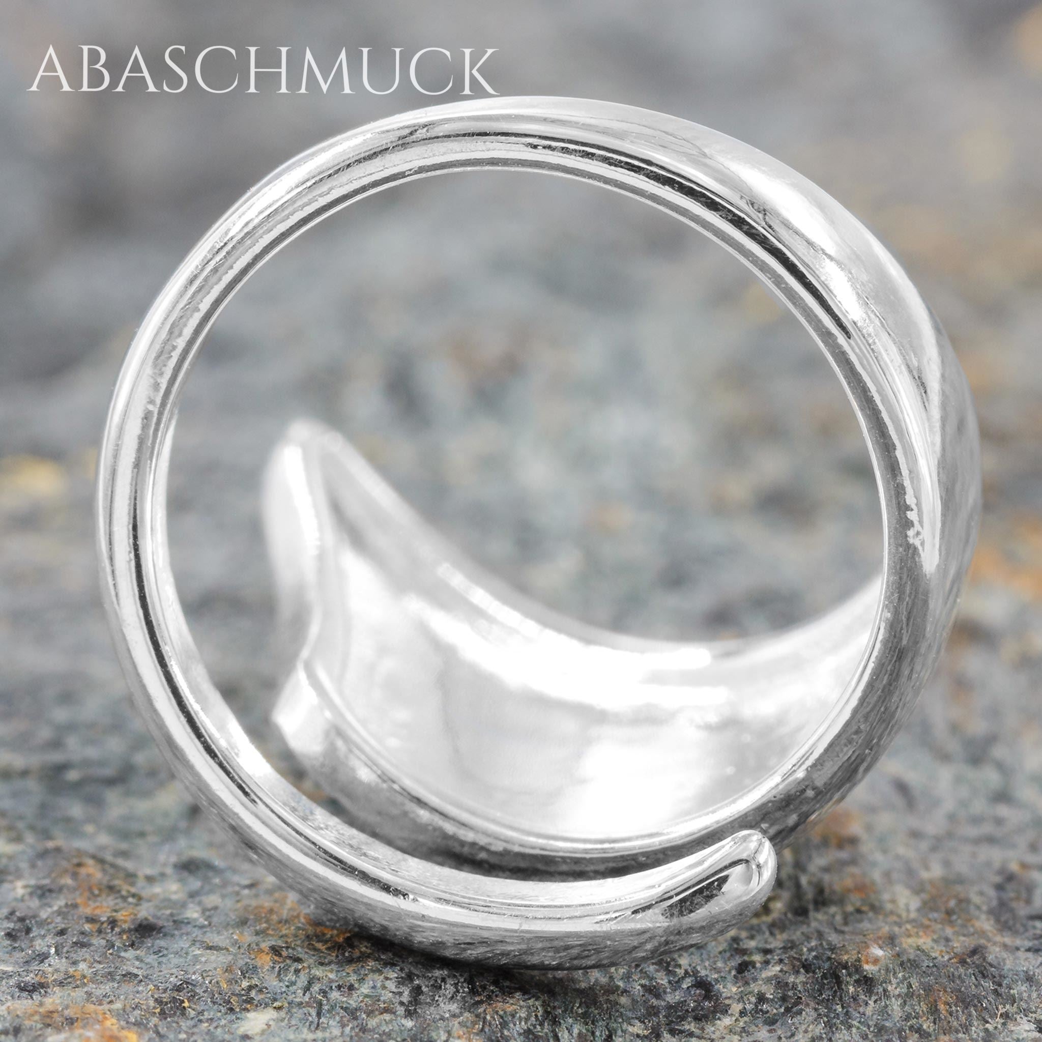 Verstellbarer Ring, Bandring, offen Silberring mit moderner geschwungener Form