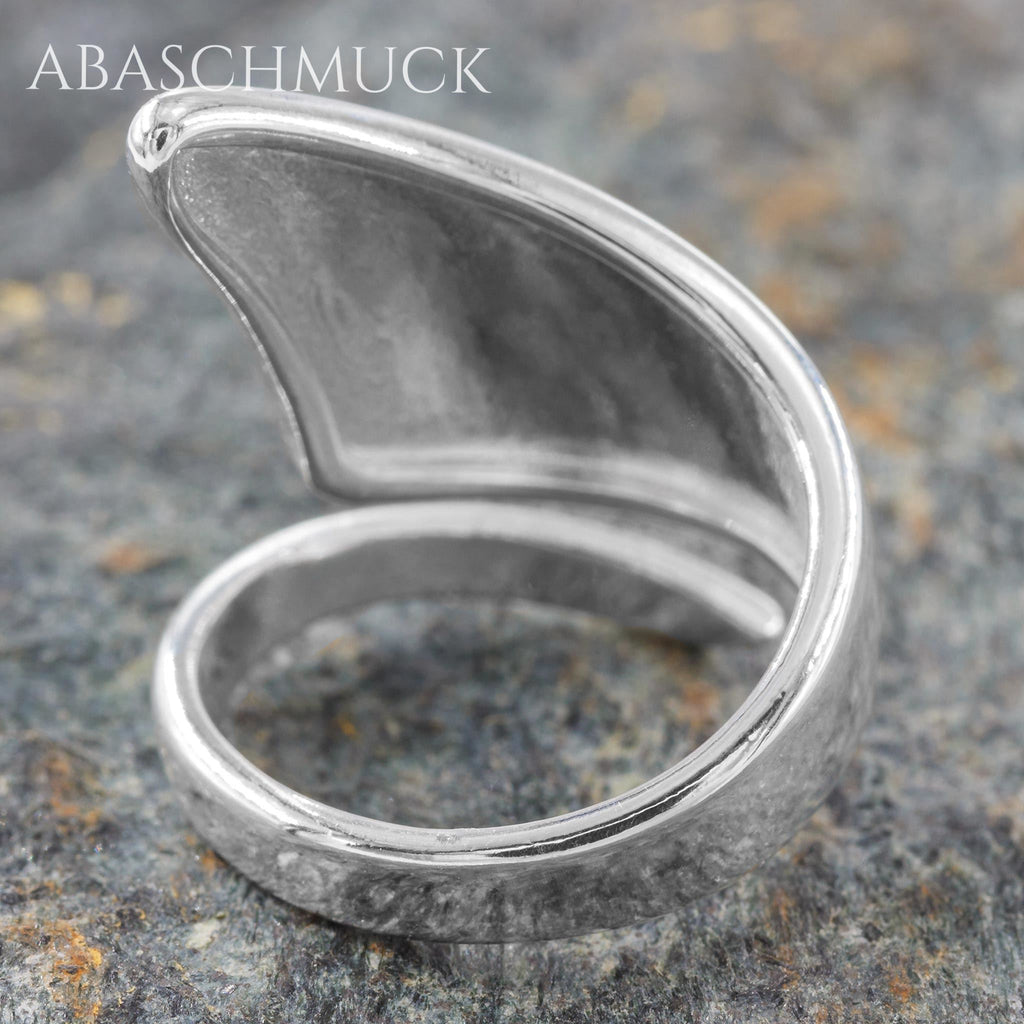 Verstellbarer Ring, Bandring, offen Silberring mit moderner geschwungener Form