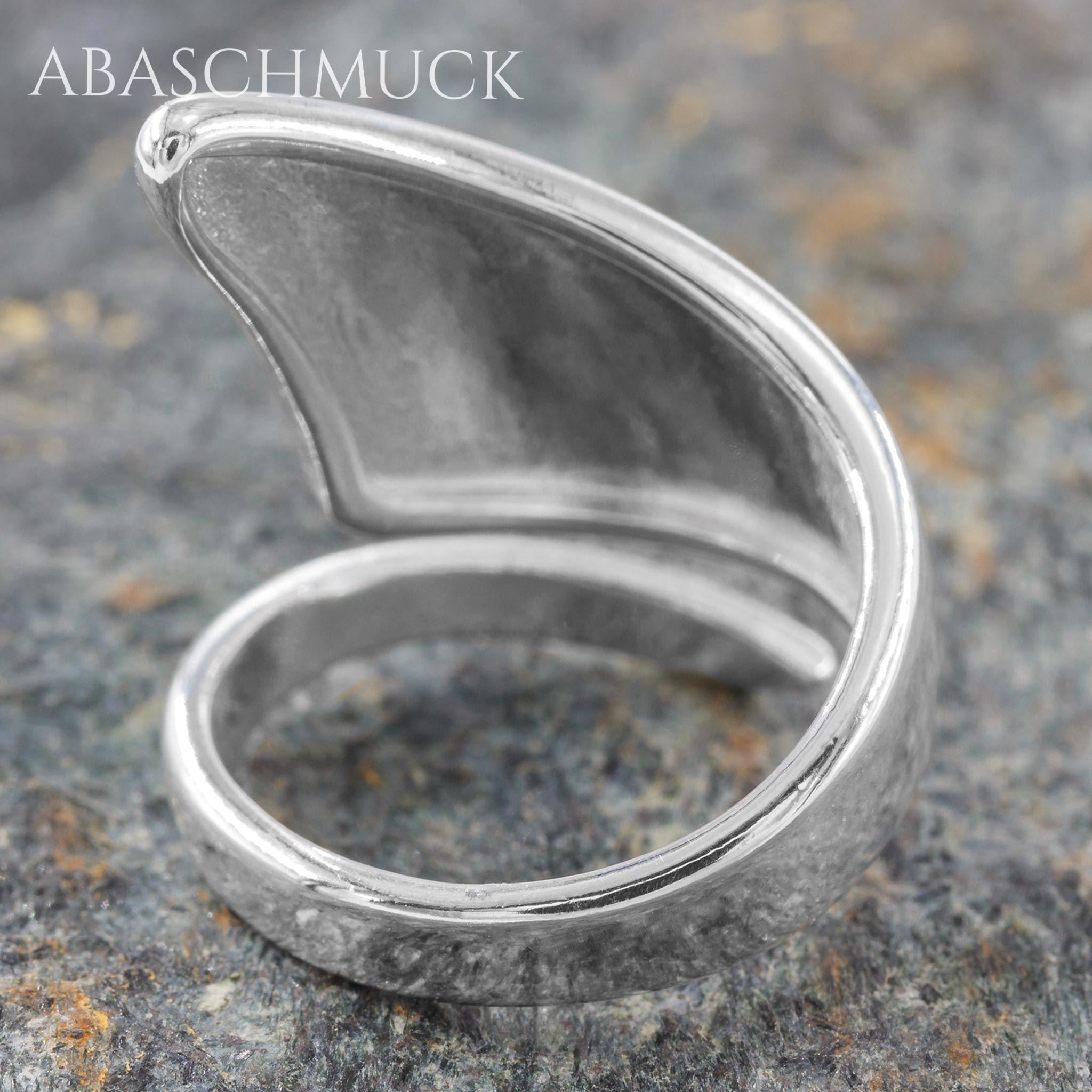 Verstellbarer Ring, Bandring, offen Silberring mit moderner geschwungener Form