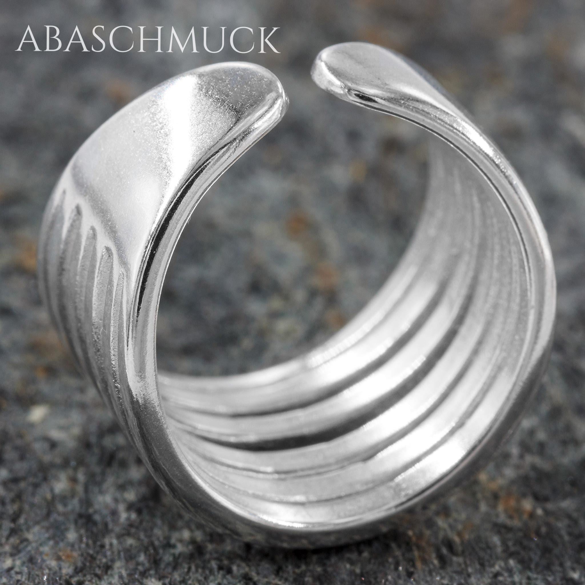 Verstellbarer Ring Silber 925 – moderner Bandring offen Silberring für Damen