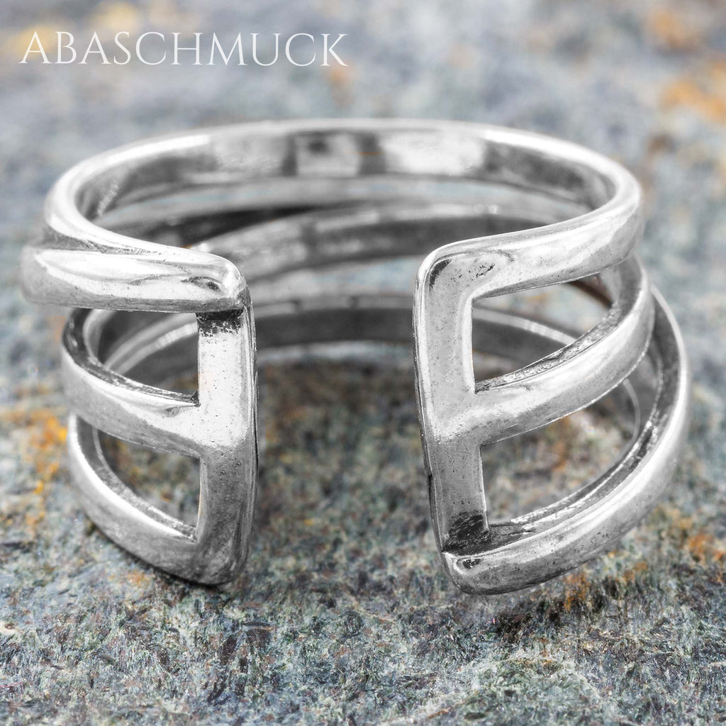 Verstellbarer Ring Silber 925 – stilvoller Bandring offen Silberring für Damen