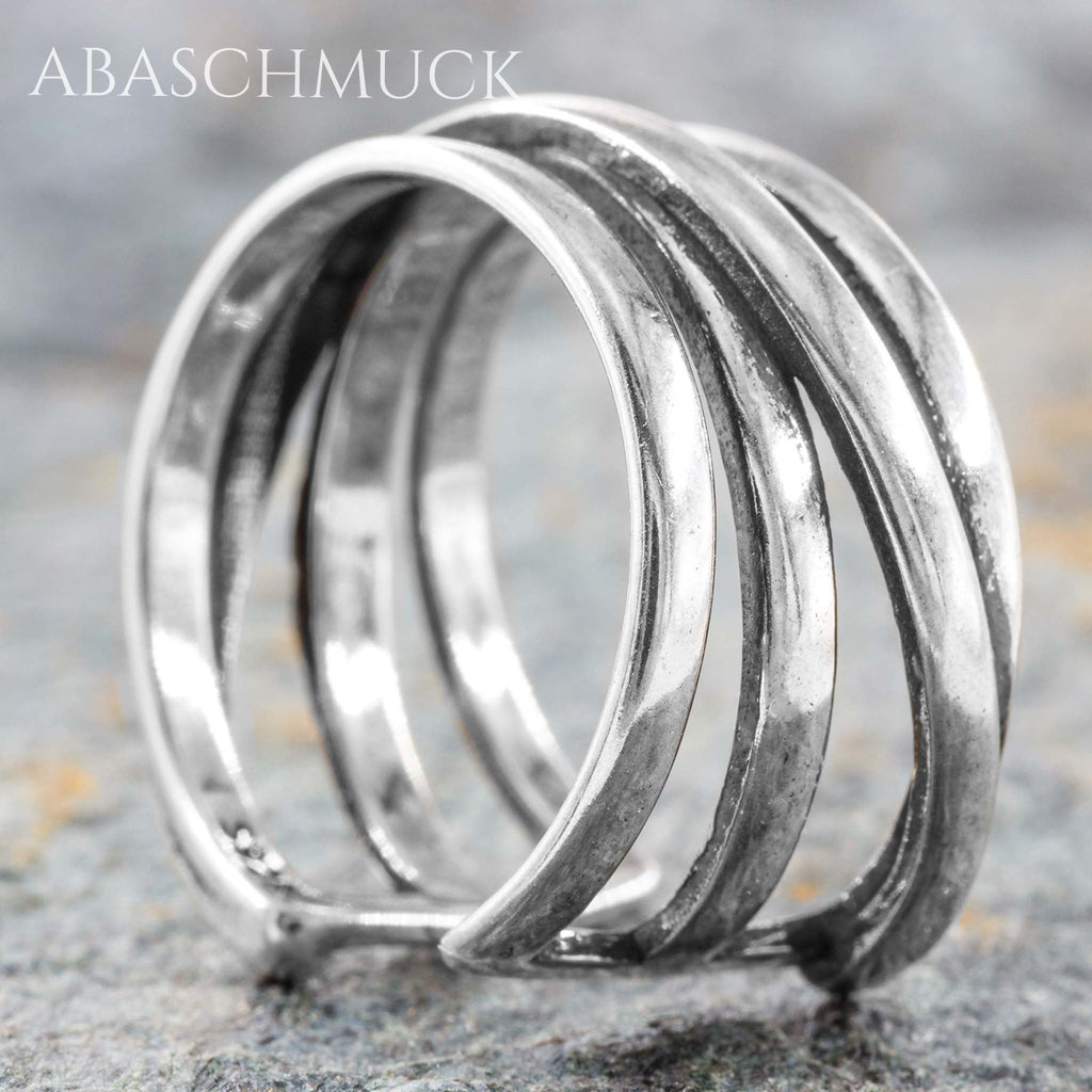 Verstellbarer Ring Silber 925 – stilvoller Bandring offen Silberring für Damen