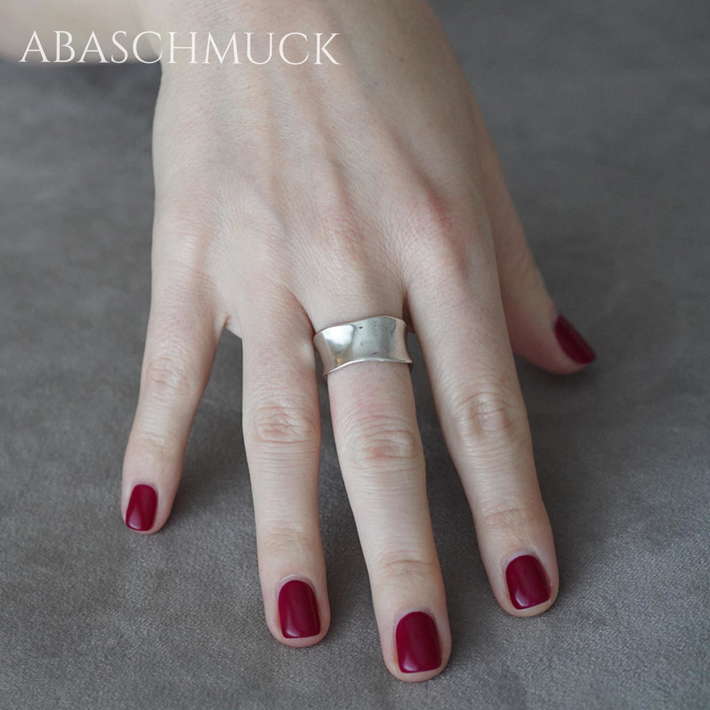 Verstellbarer Ring Silber 925 – moderner Bandring offen Silberring unisex