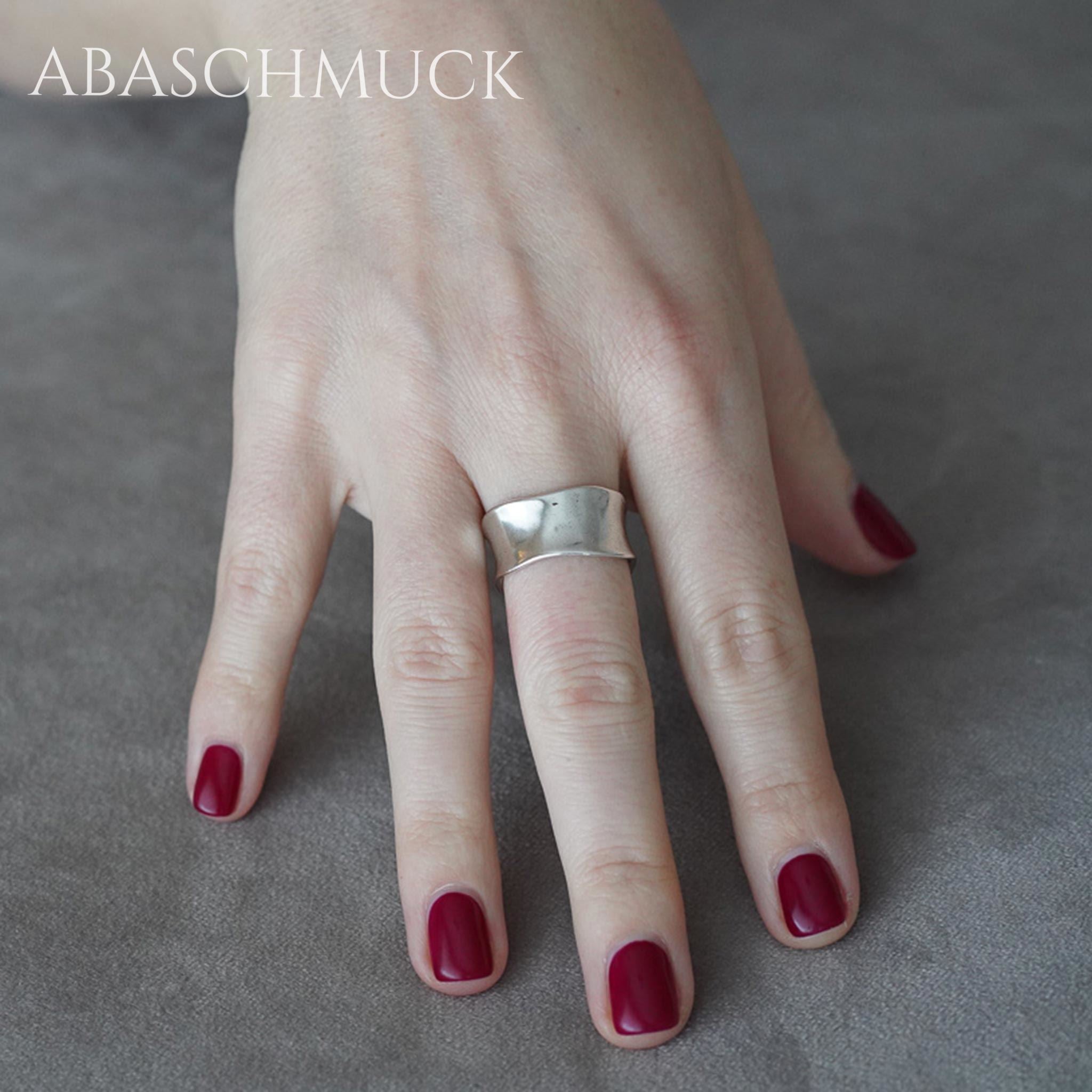 Verstellbarer Ring Silber 925 – moderner Bandring offen Silberring unisex