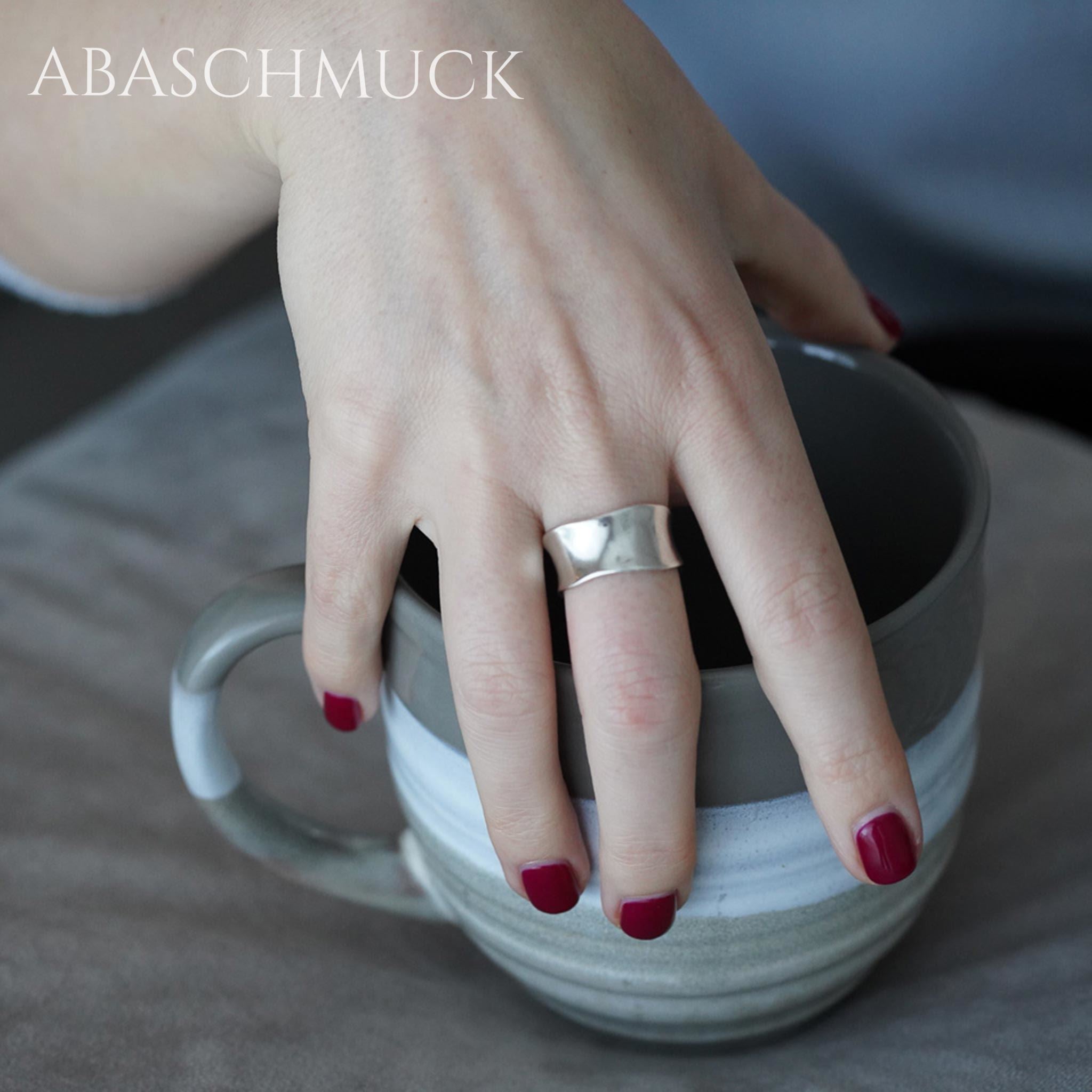 Verstellbarer Ring Silber 925 – moderner Bandring offen Silberring unisex