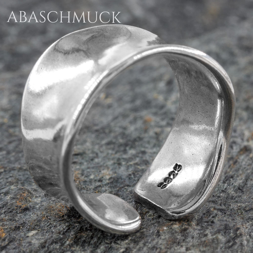 Verstellbarer Ring Silber 925 – moderner Bandring offen Silberring unisex
