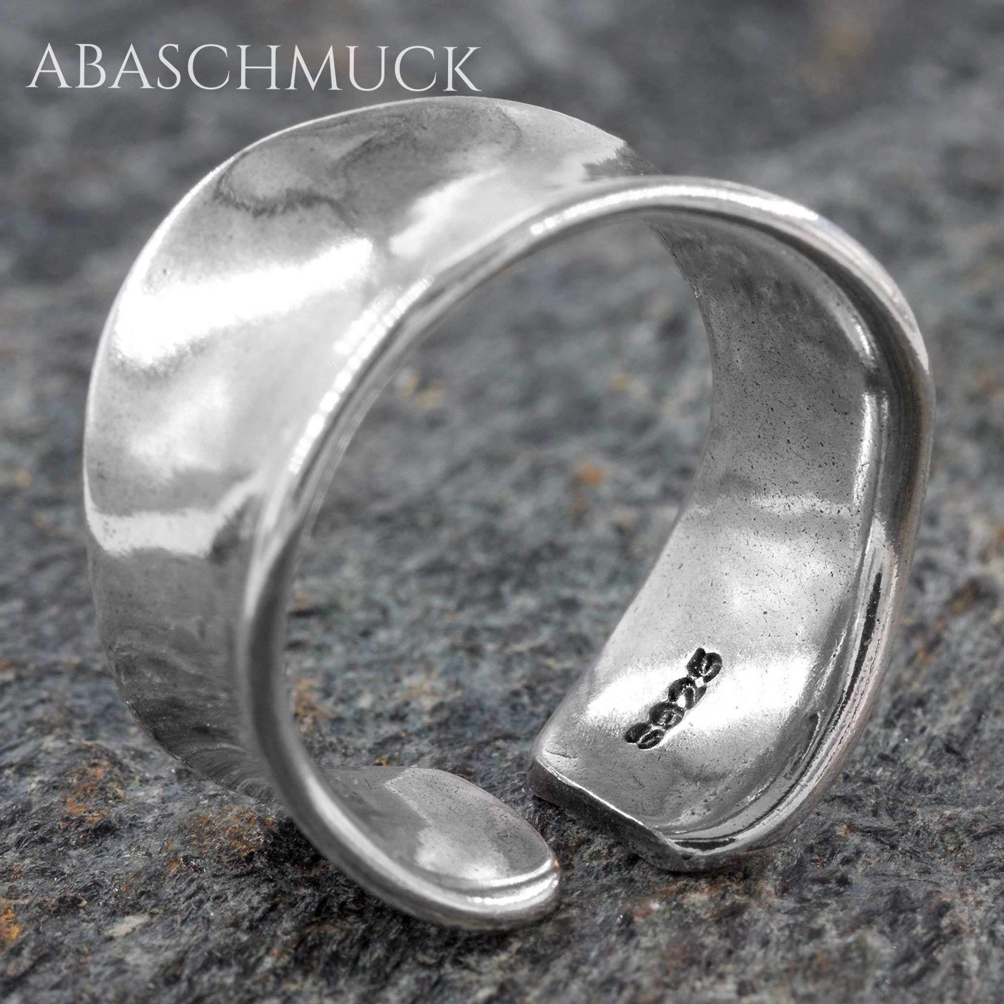 Verstellbarer Ring Silber 925 – moderner Bandring offen Silberring unisex