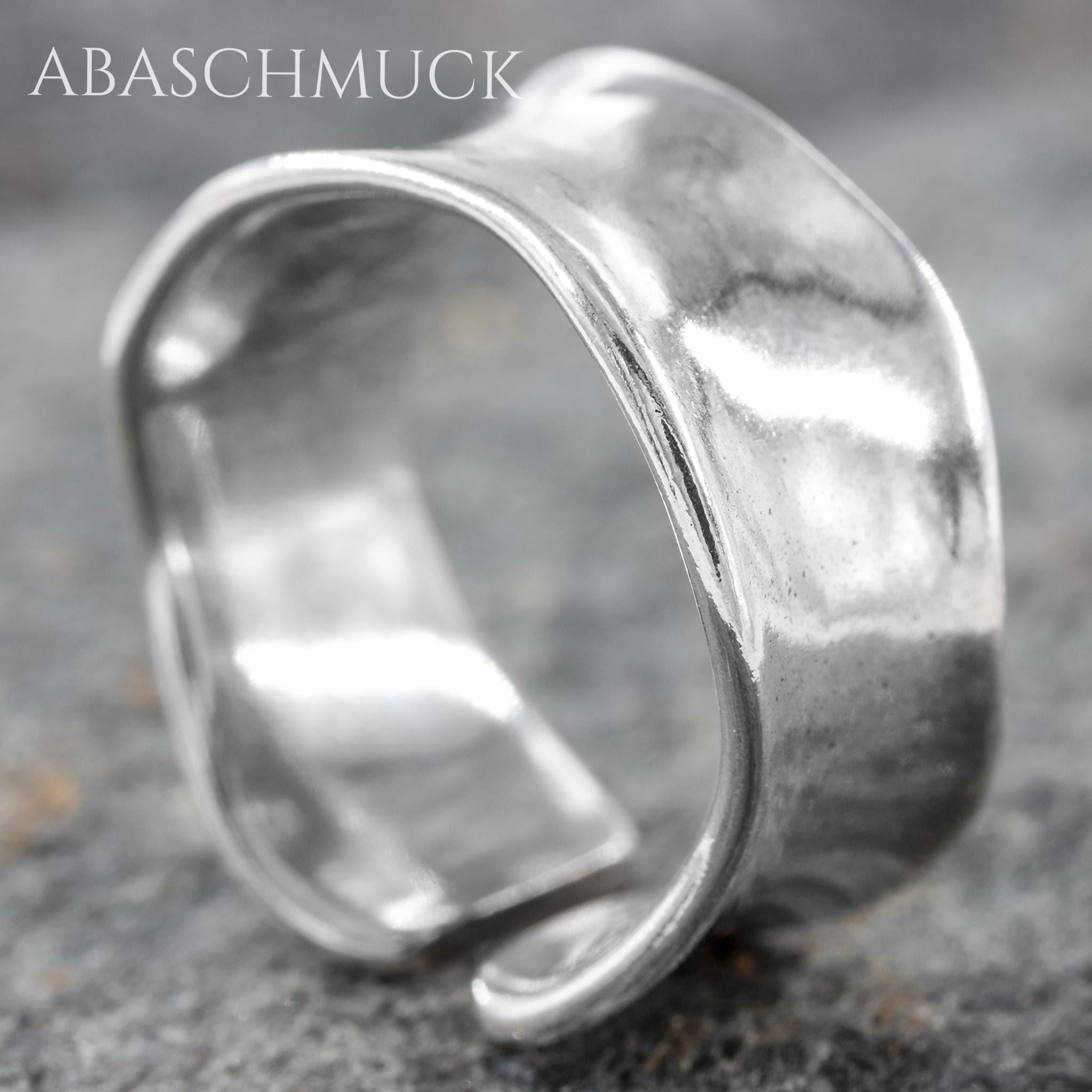 Verstellbarer Ring Silber 925 – moderner Bandring offen Silberring unisex