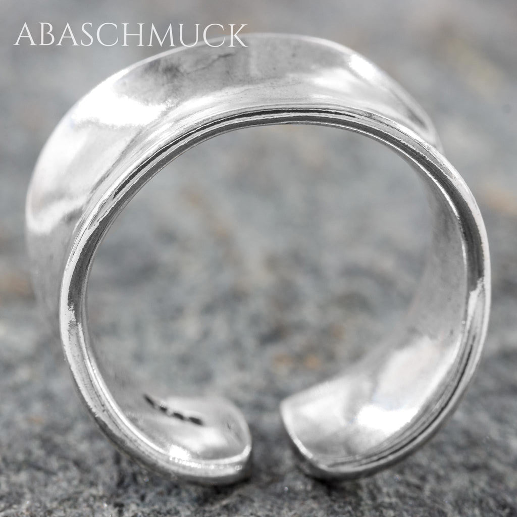 Verstellbarer Ring Silber 925 – moderner Bandring offen Silberring unisex