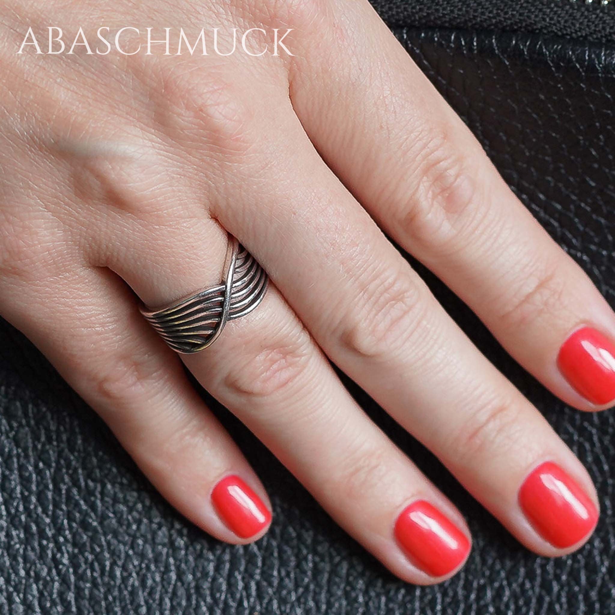 Verstellbarer Ring Silber 925 – eleganter Bandring offen Silberring für Damen