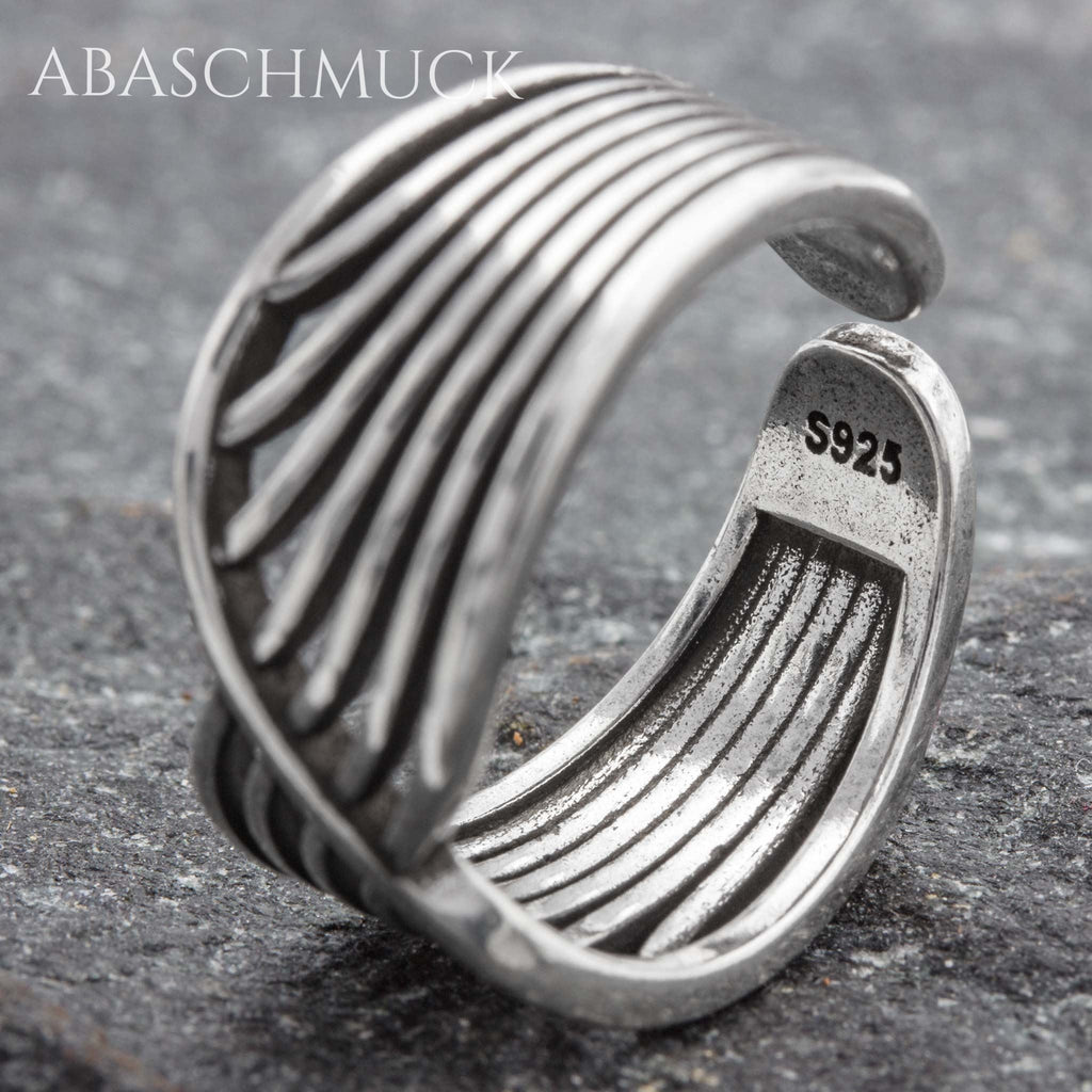 Verstellbarer Ring Silber 925 – eleganter Bandring offen Silberring für Damen