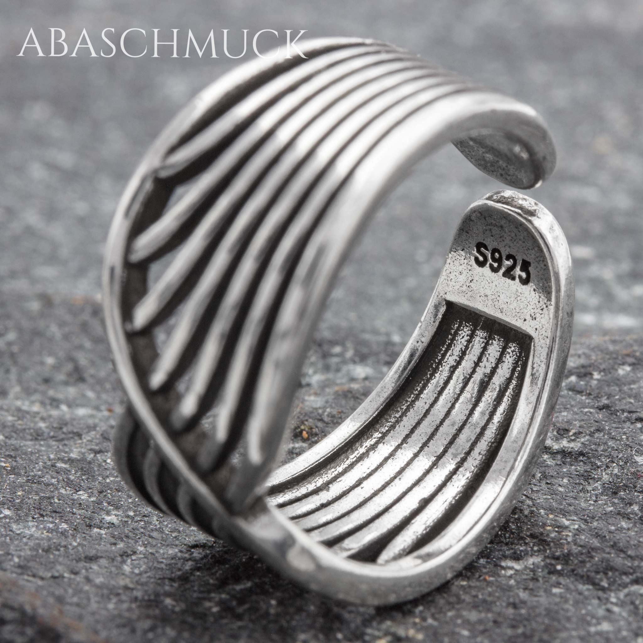 Verstellbarer Ring Silber 925 – eleganter Bandring offen Silberring für Damen