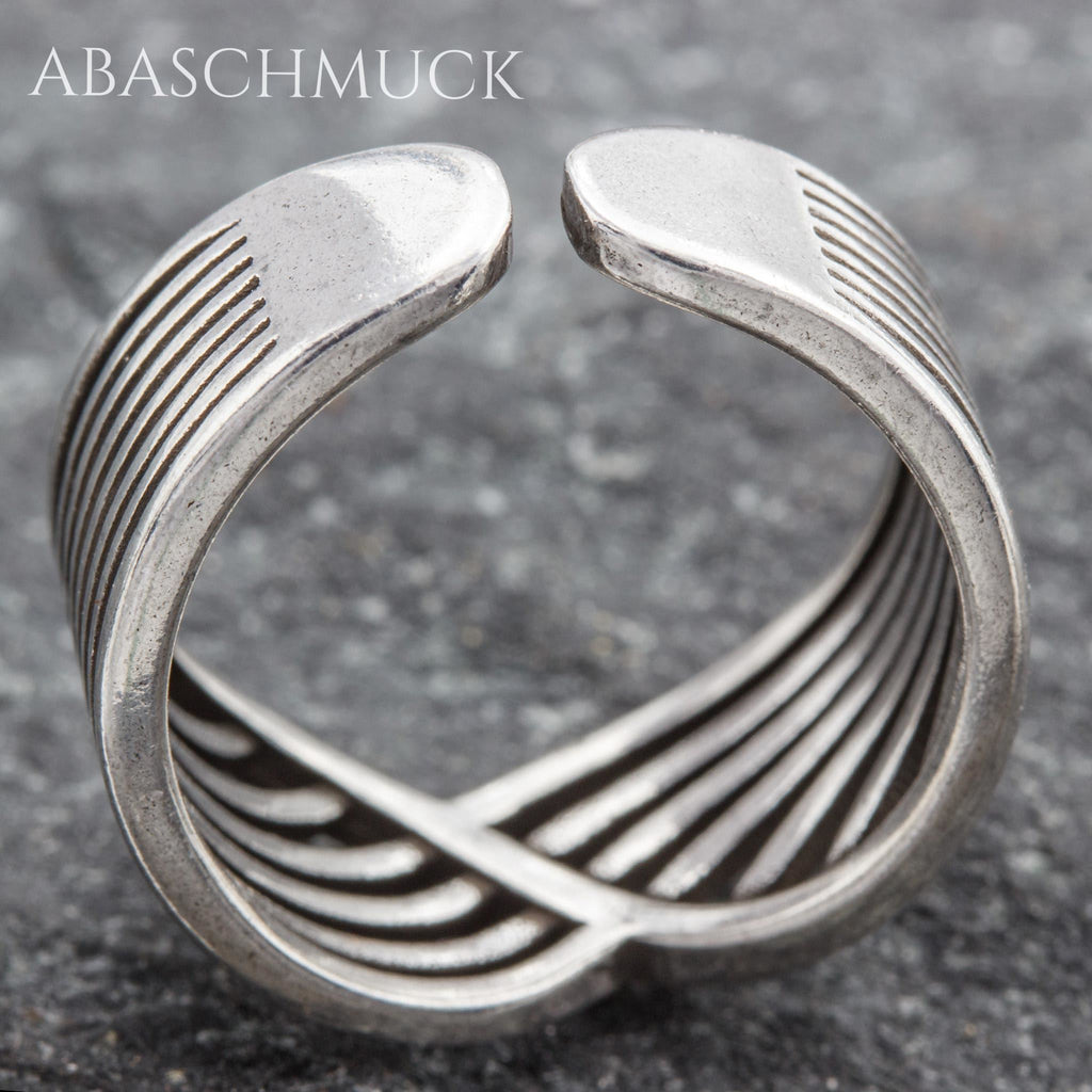 Verstellbarer Ring Silber 925 – eleganter Bandring offen Silberring für Damen