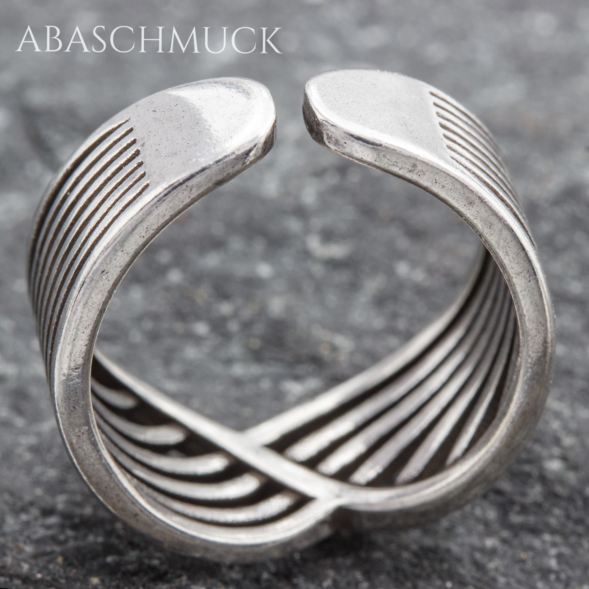 Verstellbarer Ring Silber 925 – eleganter Bandring offen Silberring für Damen