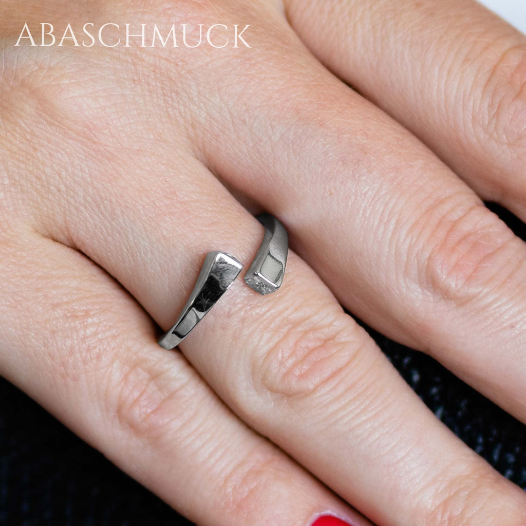 Verstellbarer Ring Silber 925 – moderner Bandring offen Silberring mit Zirkonia