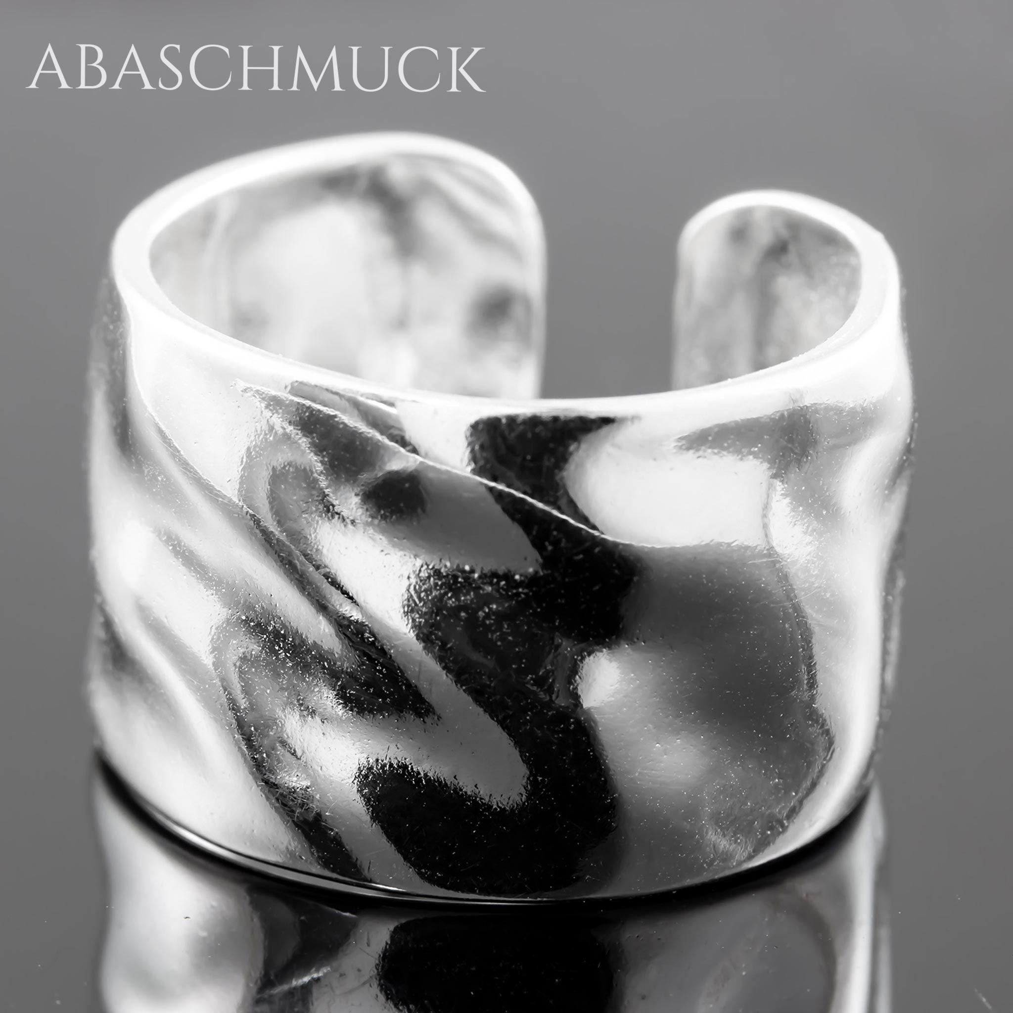 Verstellbarer Ring Bandring offen Silberring – eleganter Designring mit glänzender Oberfläche