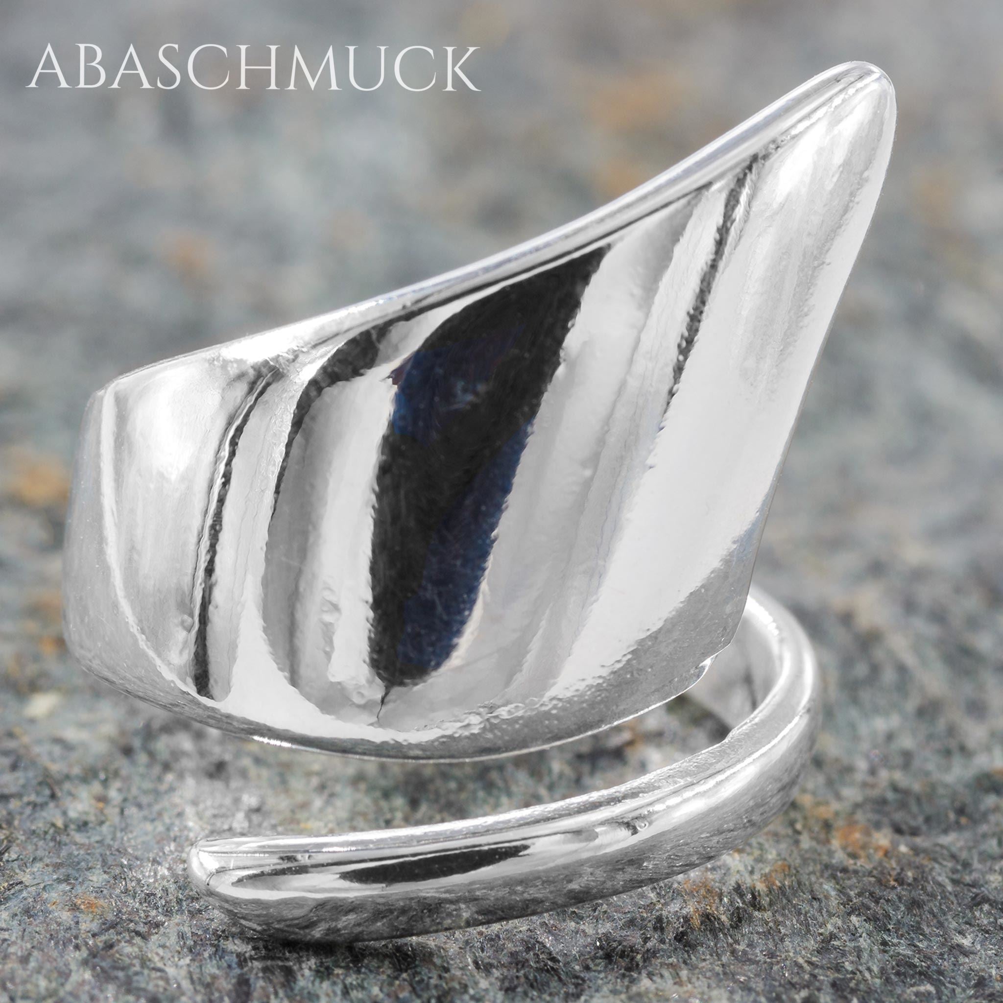 Verstellbarer Ring, Bandring, offen Silberring mit moderner geschwungener Form